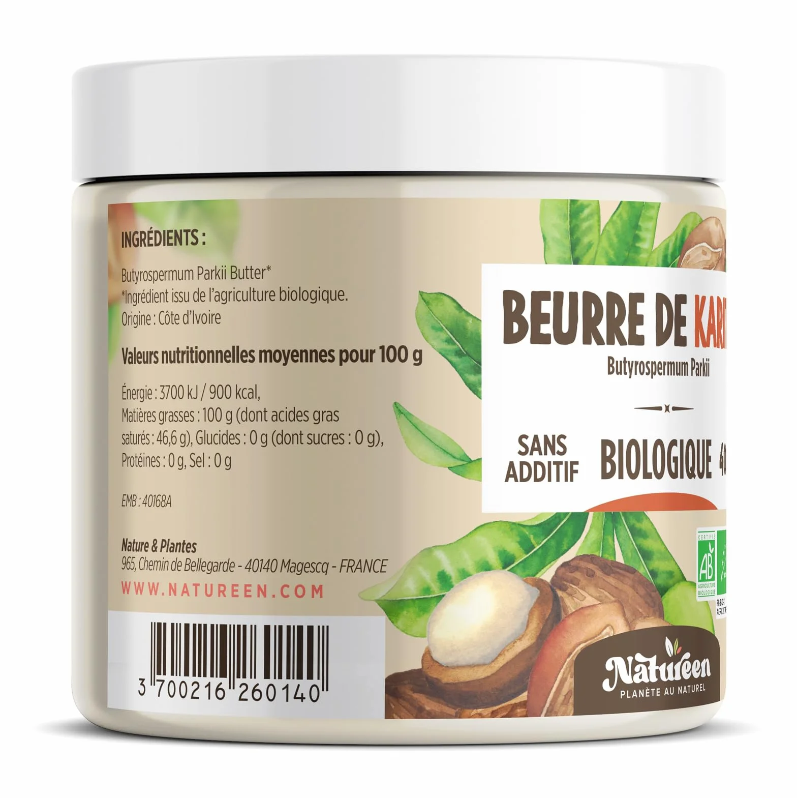 Organiczne masło shea AB 400 g - 100% roślinne
