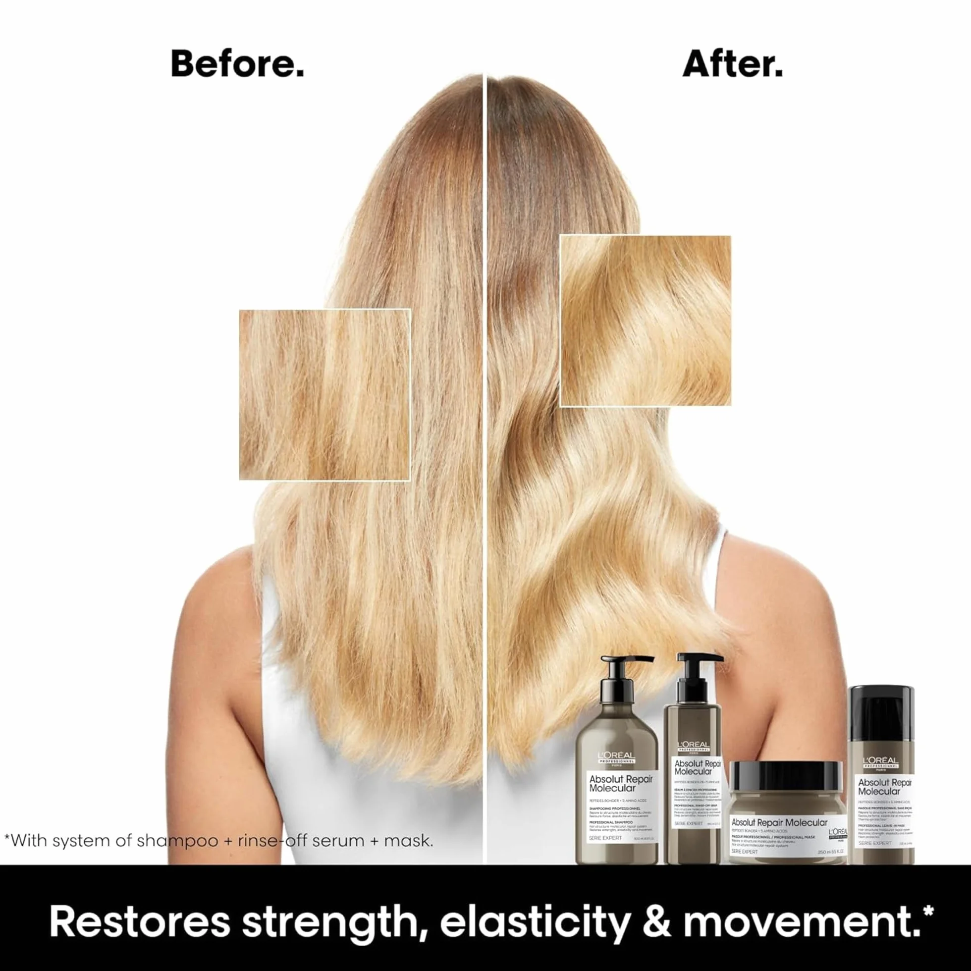 L'Oréal Professionnel Absolut Repair Molecular Serum do Włosów, 250 ml