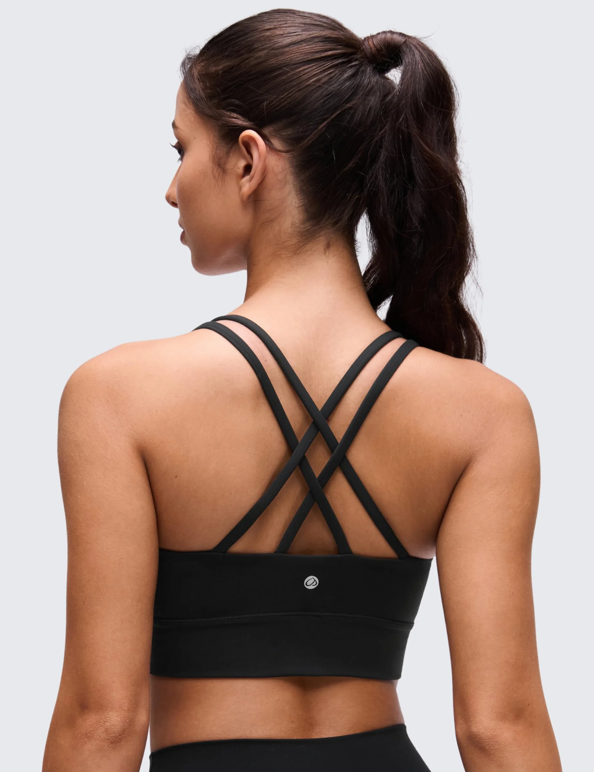 CRZ YOGA Biustonosz sportowy Butterluxe Strappy Longline Softness Mold Womens - z podwójnymi ramiączkami spaghetti do ćwiczeń i jogi krótki top sportowy