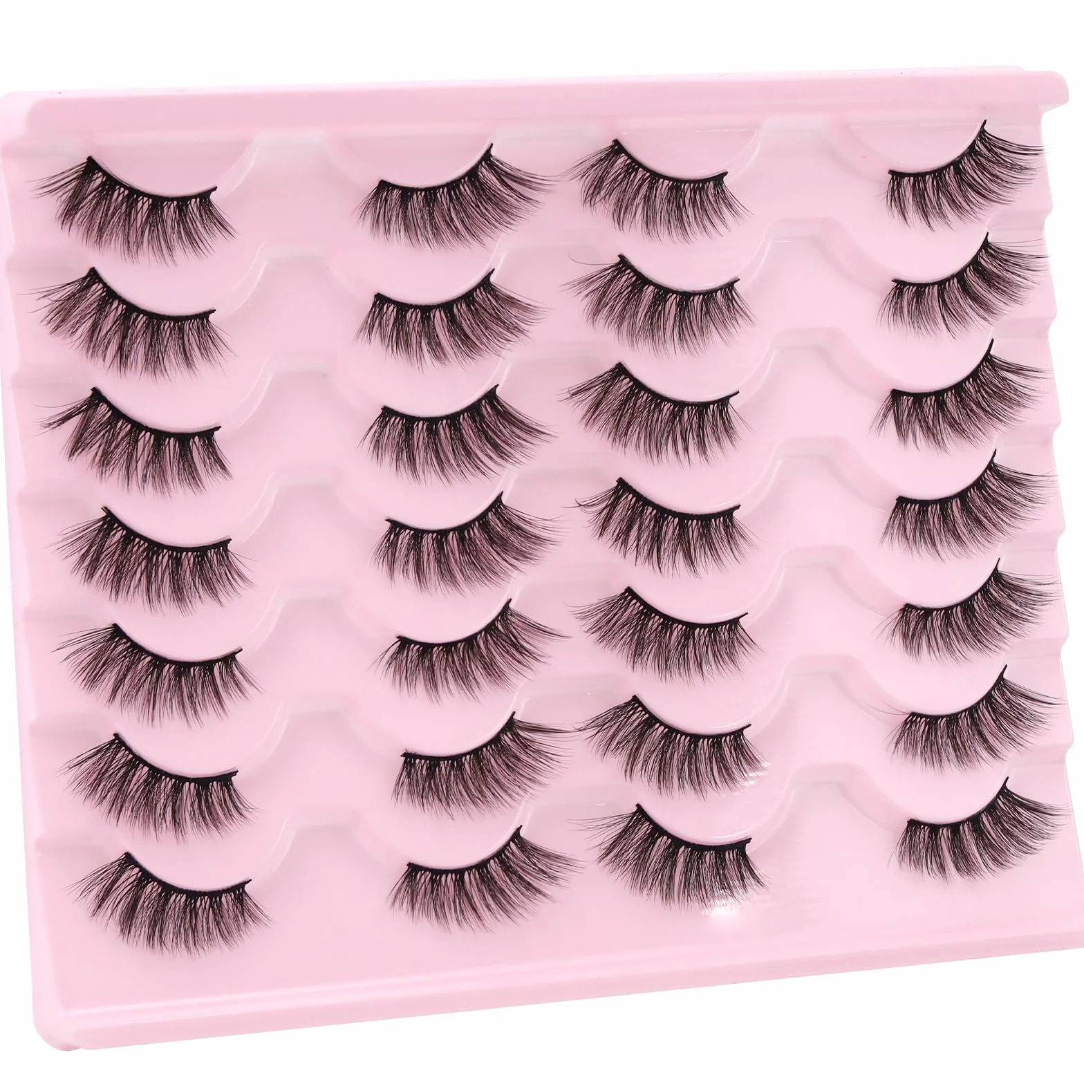 14 Par Rzęsy Połówkowe Naturalnie Wyglądające - Narożne, 3/4, Wielowarstwowe 3D Wispy, Haf Natural Lashes False Eyelashes (W30)