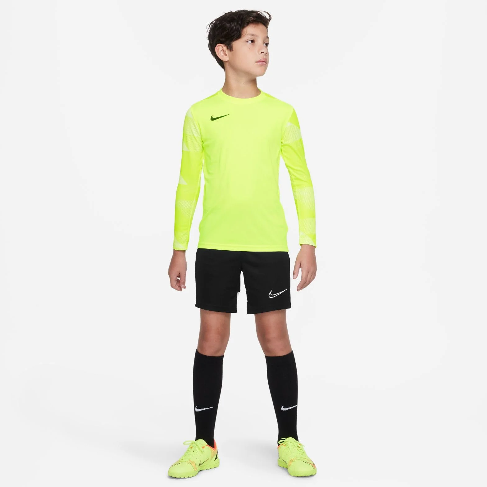 Nike chłopięcy Y NK DRY PARK IV JSY LS GK koszulka z długim rękawem, wolt/biały/(czarny), XL