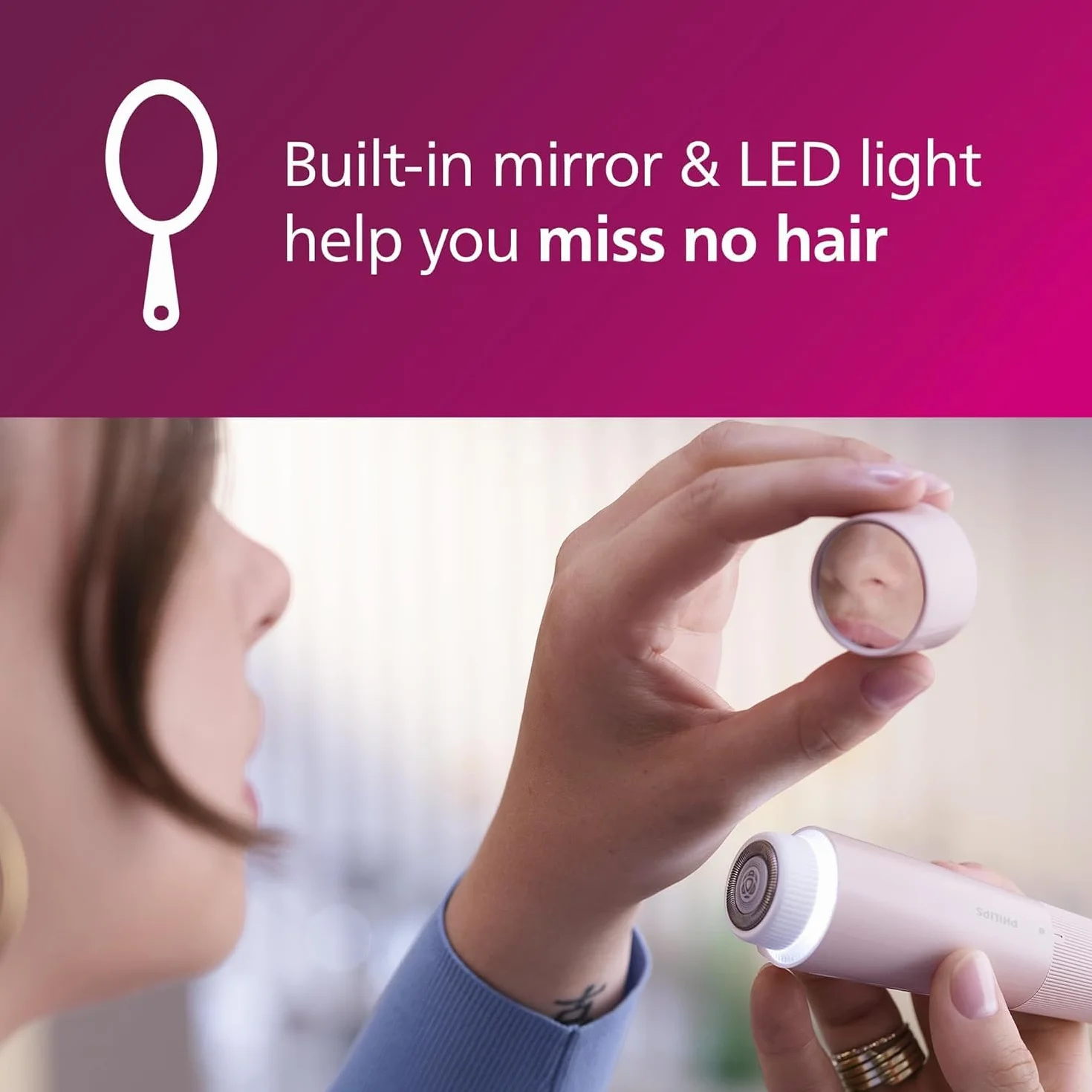 Philips BRR454/00 Narzędzie do usuwania owłosienia twarzy z serii 5000, osobiste, bezprzewodowe, kompaktowe, z hipoalergiczną głową, miękkie i szybkie usuwanie owłosienia twarzy, łatwe udoskonalanie