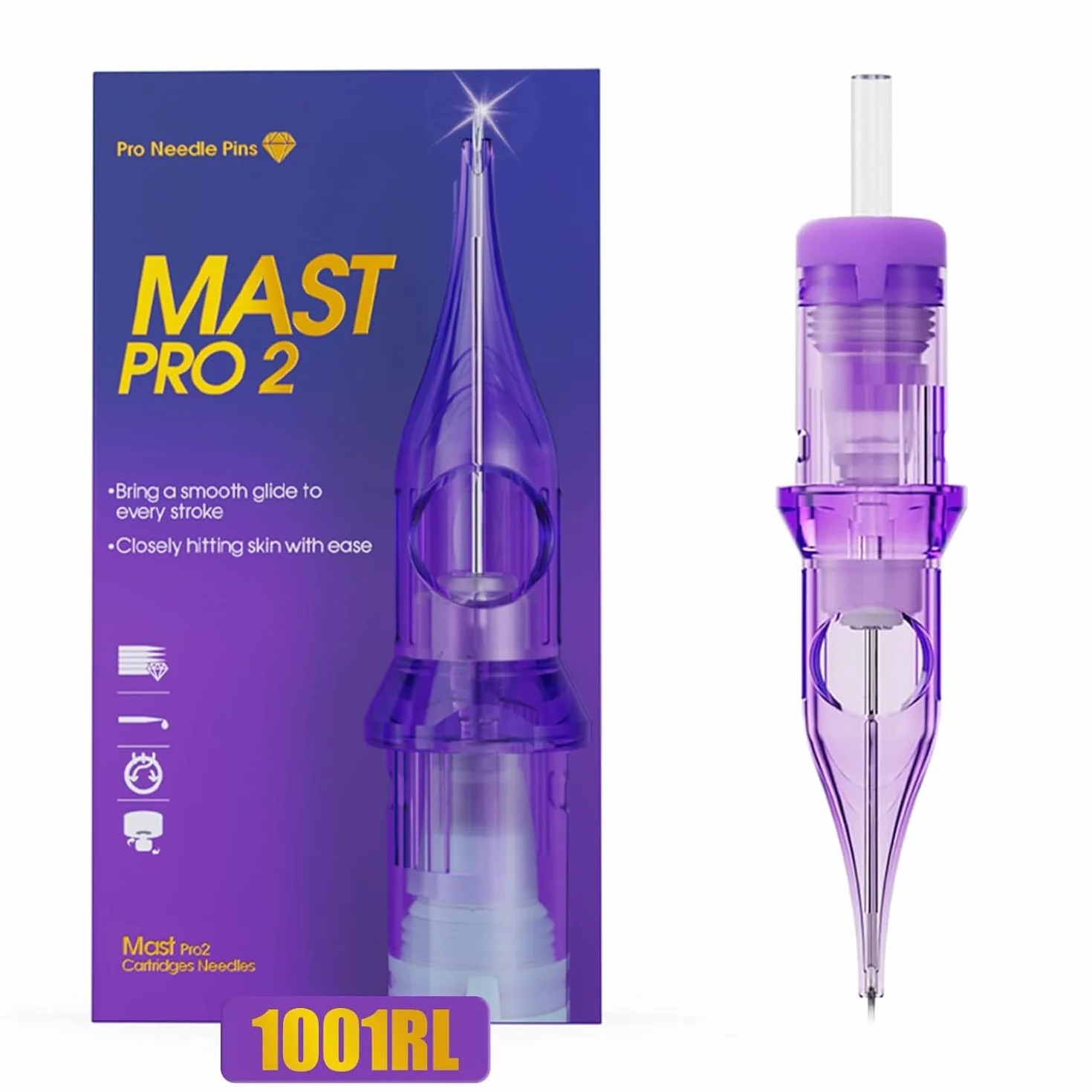 Mast Pro2 Tattoo Needles Kit 20pcs Bugpin Round Liner #1001RL 0.30mm Cartridges for Tattoo Pen Machine