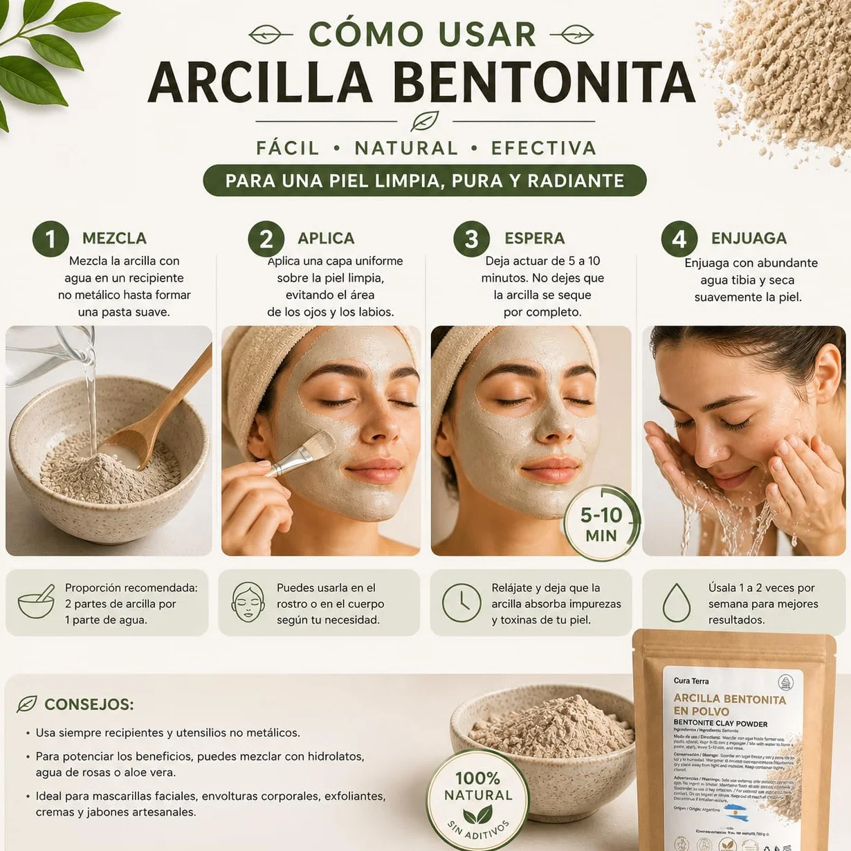 100% naturalny proszek bentonitu sodu (250 gr) do masek na twarz, Detox do skóry, okładów do ciała, kremów, miękkich peelów, peelsów i mycia