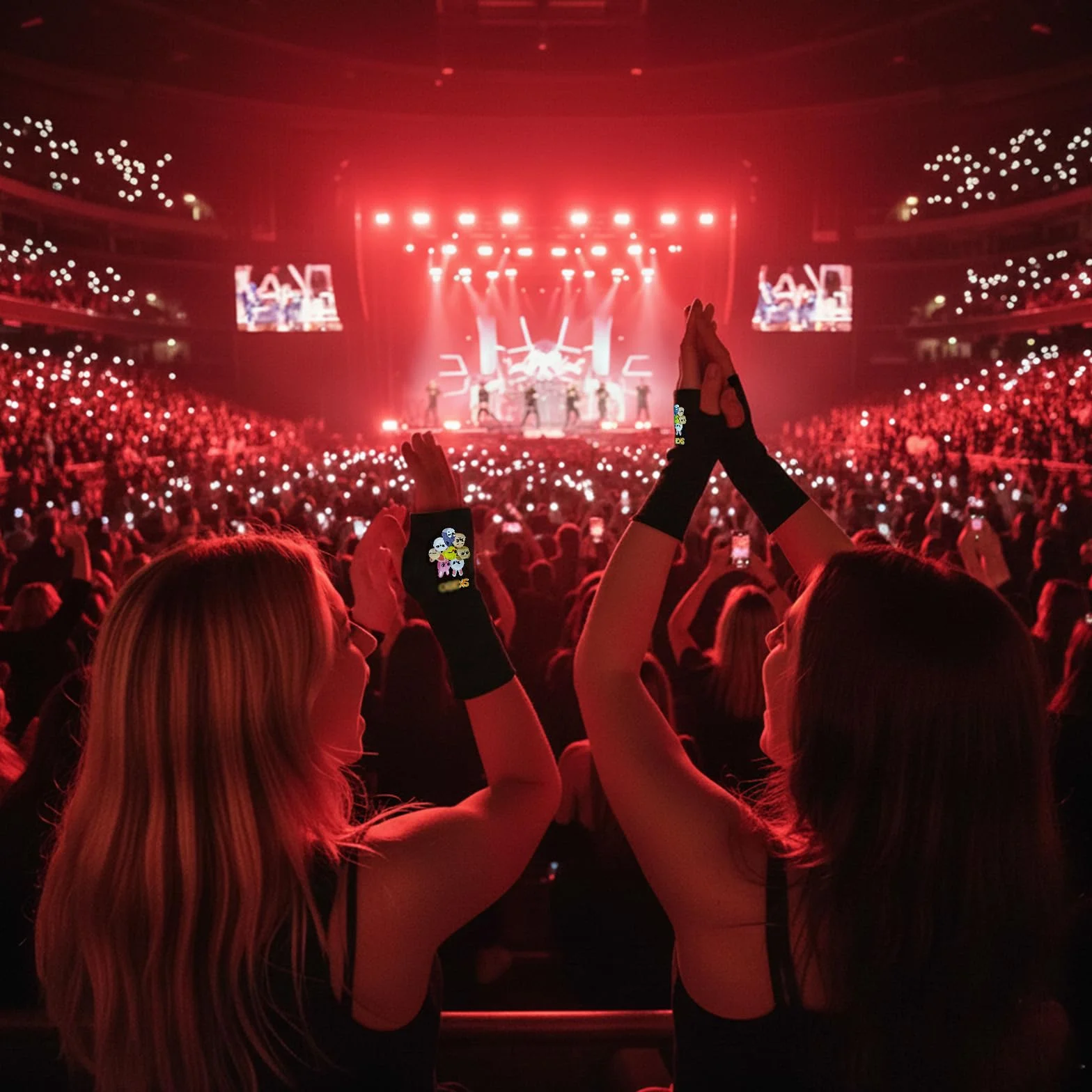Rękawiczki Bez Palców SKids, Dzianinowe z Nadrukiem Gwiazdy, Ogrzewacze na Nadgarstki Kpop, Rękawiczki Koreańskich Idoli, Zimowy Prezent dla Fanów Kpop, Stay