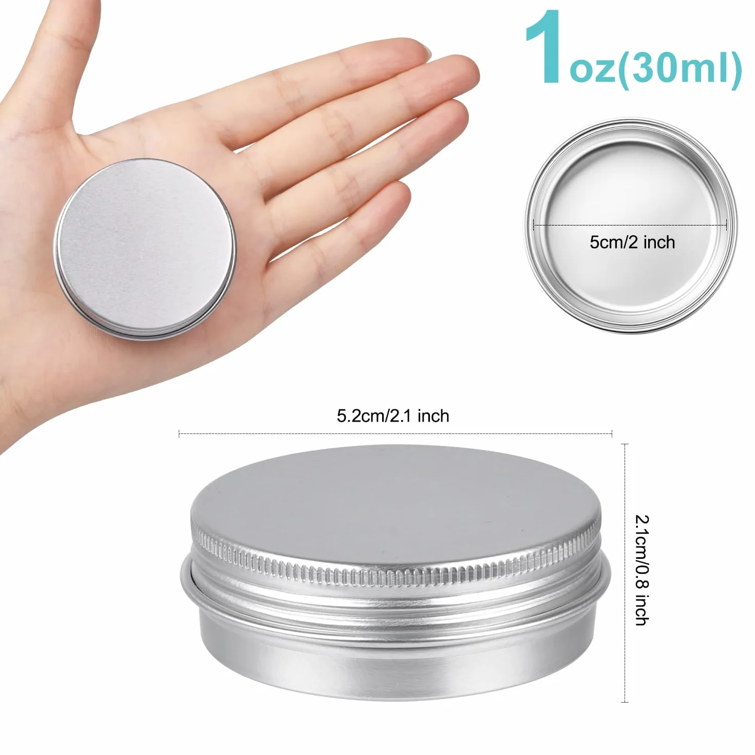 Aluminiowe słoiki 24 szt. 30 ml, Sopito aluminium puszka metalowe pojemniki na kosmetyki do kremów próbki kosmetyków balsam do ust rzemiosło