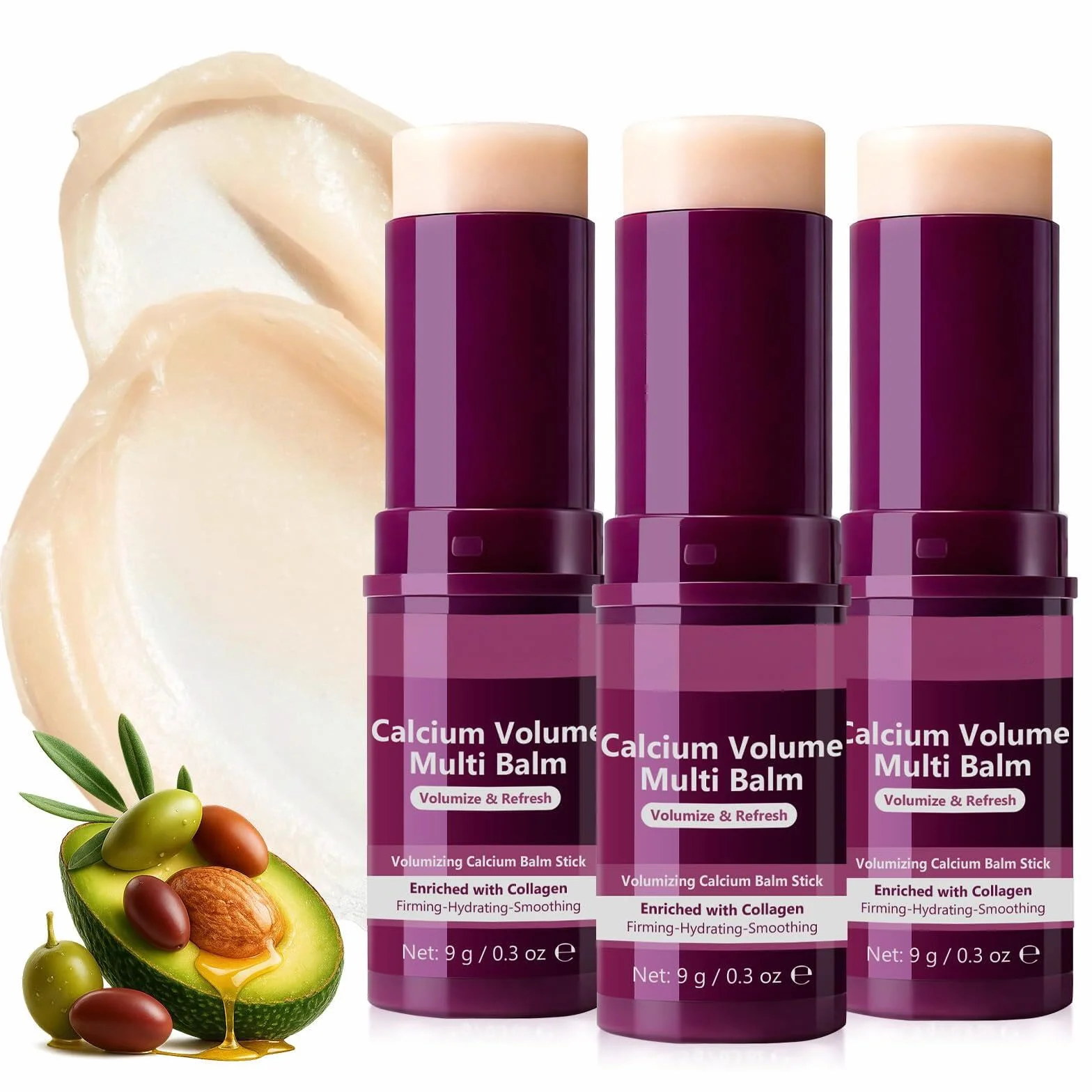 Calcium Volume Multi Balm, Calcium Multi Balm Stick, koreański kolagen nawilżający, przeciwstarzeniowy, opadający, zmarszczki, odpowiedni do oczu, twarzy, szyi (3)