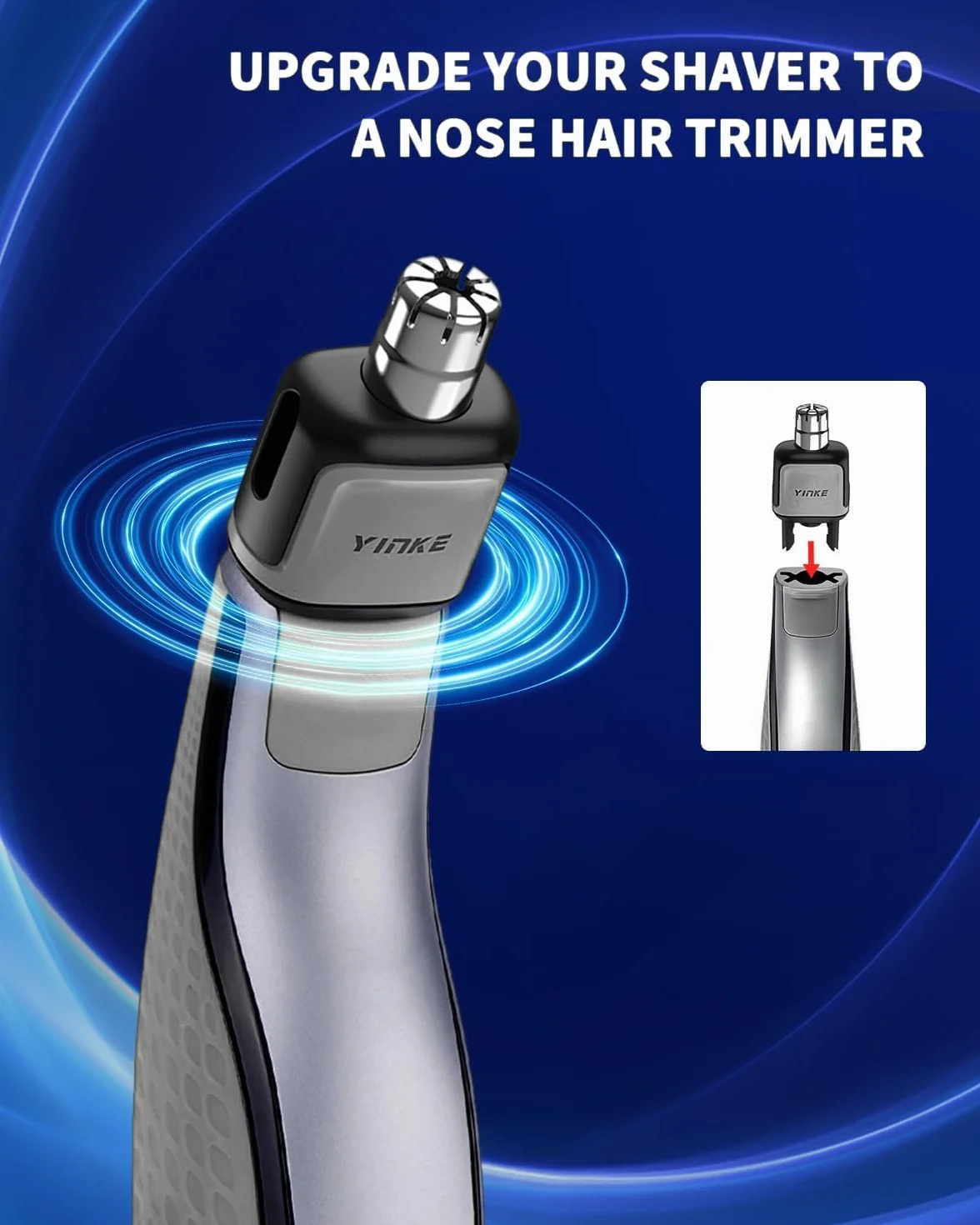 Yinke Głowica Zamienna Yinke Kompatybilny z One-Blade i One-blade Pro Shaver, Podwójne ostrza wodoodporne do łatwego czyszczenia (1 sztuka)