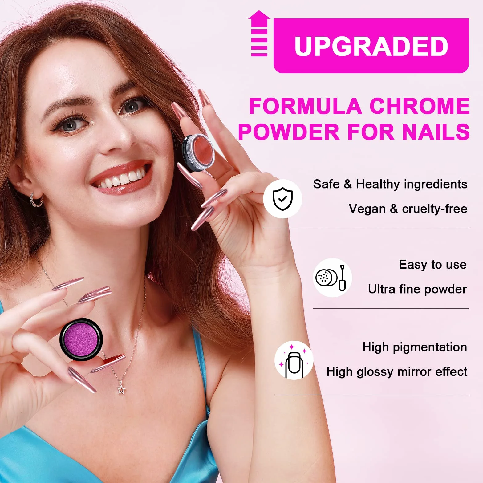 Saviland Chrome Nail Powder Set 36 Kolorów Chromowanego Pudru Do Paznokci Z Efektem Lustra Laser