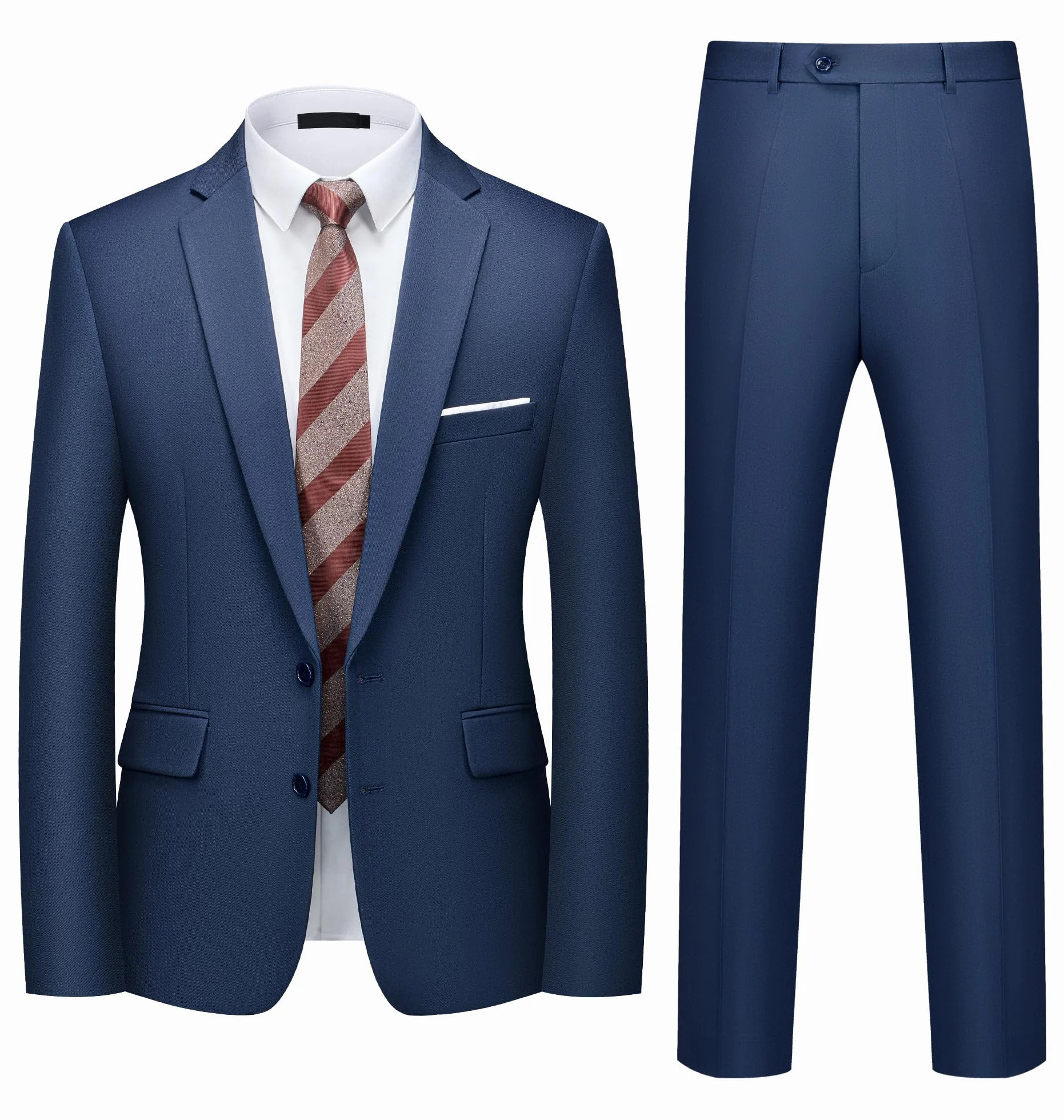 Garnitury męskie 2-częściowy krój slim fit marynarka z dwoma guzikami kurtka i spodnie formalny garnitur zestaw na ślub, biznes, biuro, imprezę
