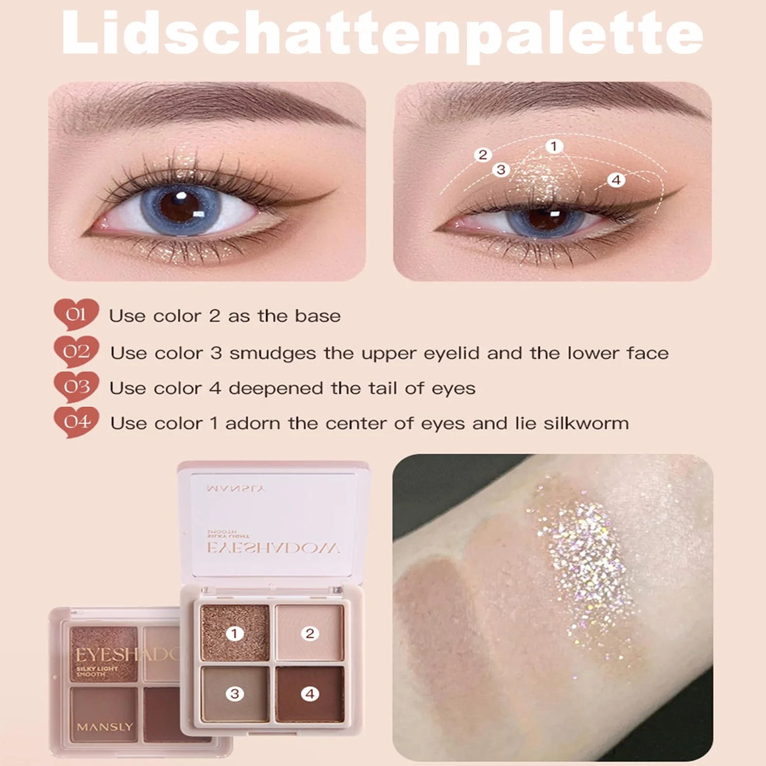 EONFAVE zestaw do makijażu 11 szt. prezentowy błyszczyk róż paleta cieni powiek kredka brwi eyeliner krem BB