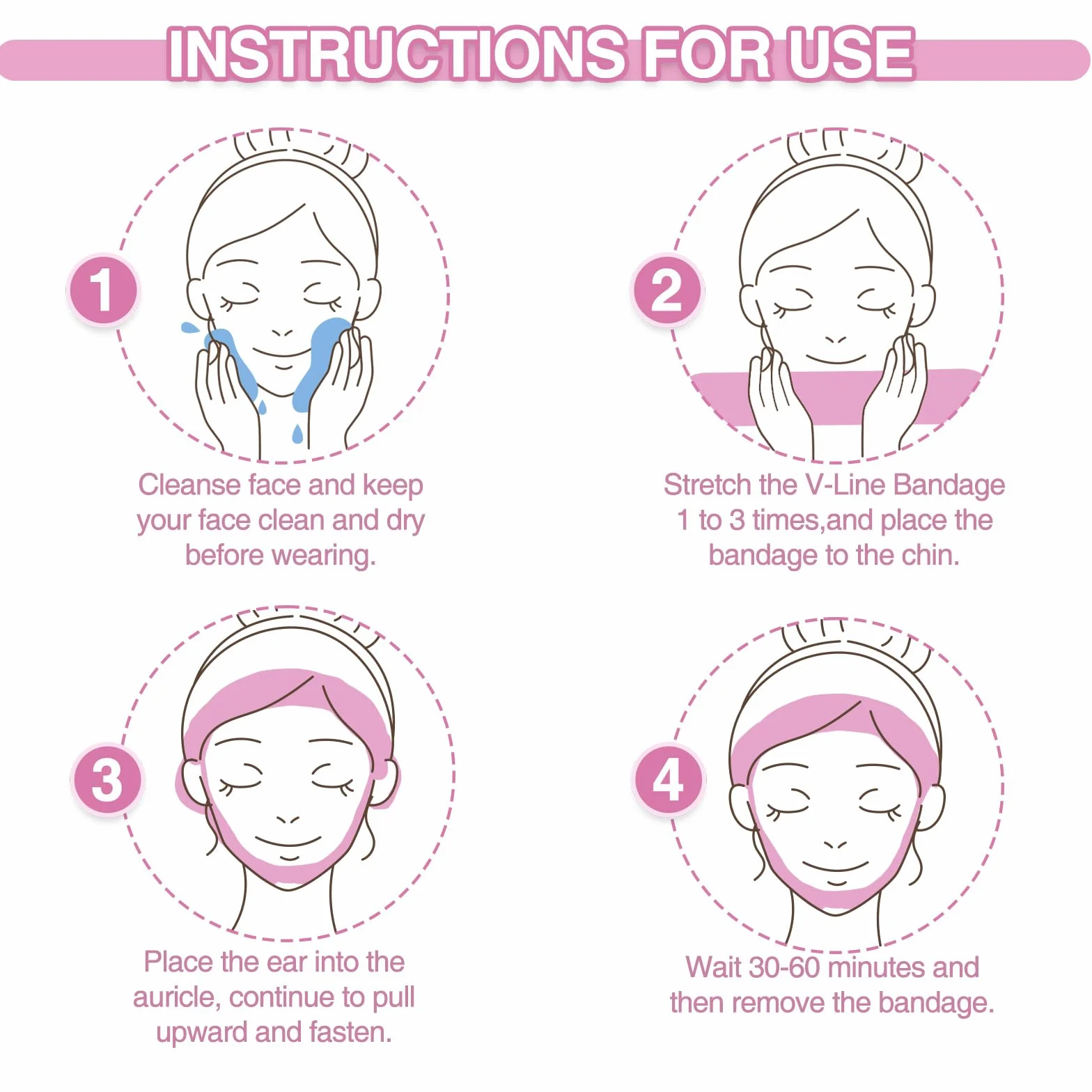 WLLHYF V Line Lifting Mask Wielokrotnego użytku podwójny podbródek reduktor podbródka paski na twarz linia V paski tonizujące twarz podnoszenie i dokręcanie zapobiegają zwiotczeniu kobiet