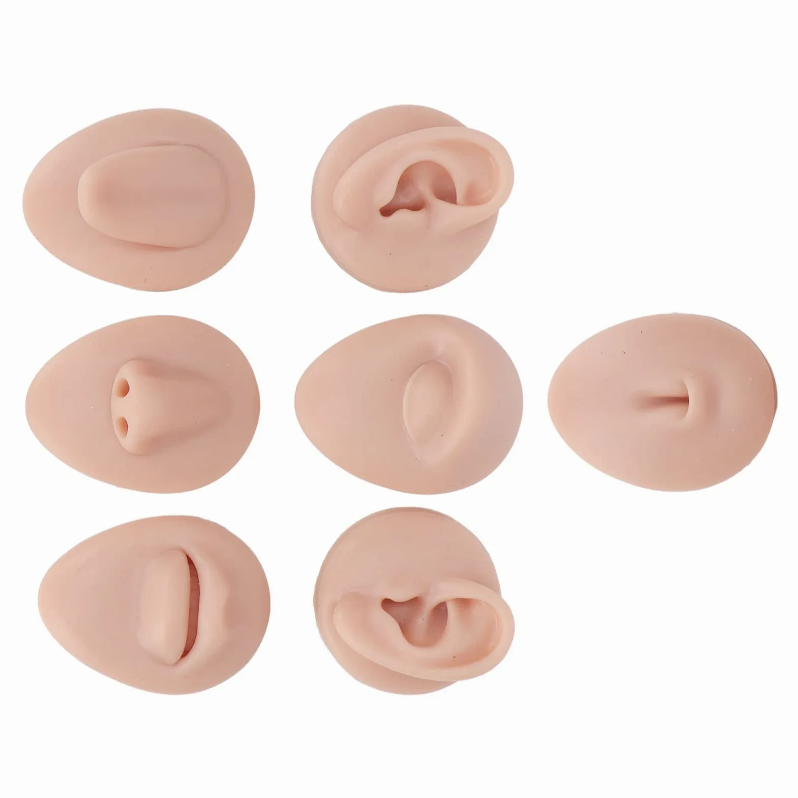 Model do piercingu ciała, miękki silikonowy model uszu, profesjonalne ludzkie ucho, usta, nos, oko, język, pępek, model, rekwizyty, narzędzia dydaktyczne 3D, sztuczne części do piercingu ciała, średni
