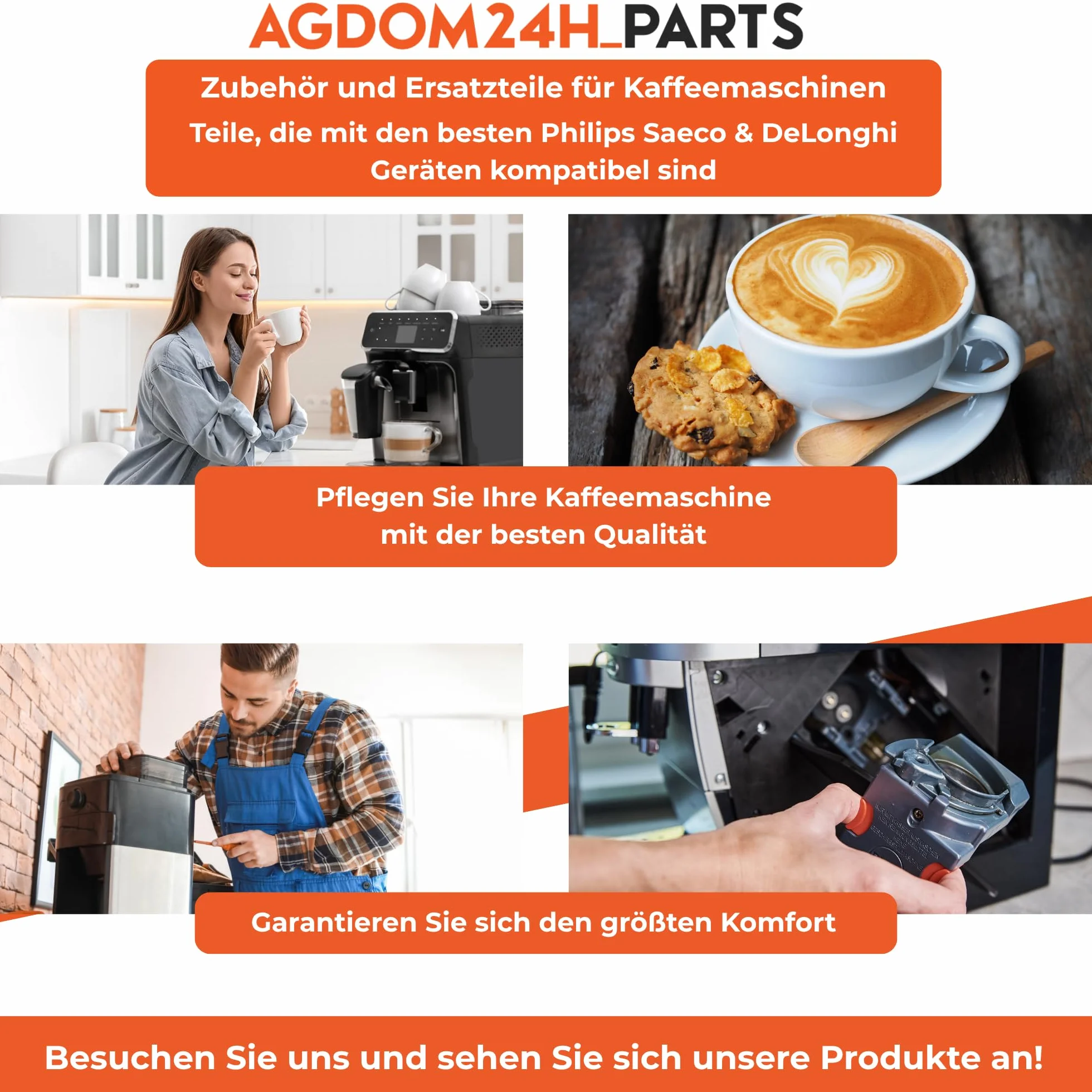 2x Czyścik, wycior, szczoteczka, szczotka do czyszczenia ekspresów do kawy kompatybilna z Philips, Saeco, LatteGo Latte Go, Delonghi