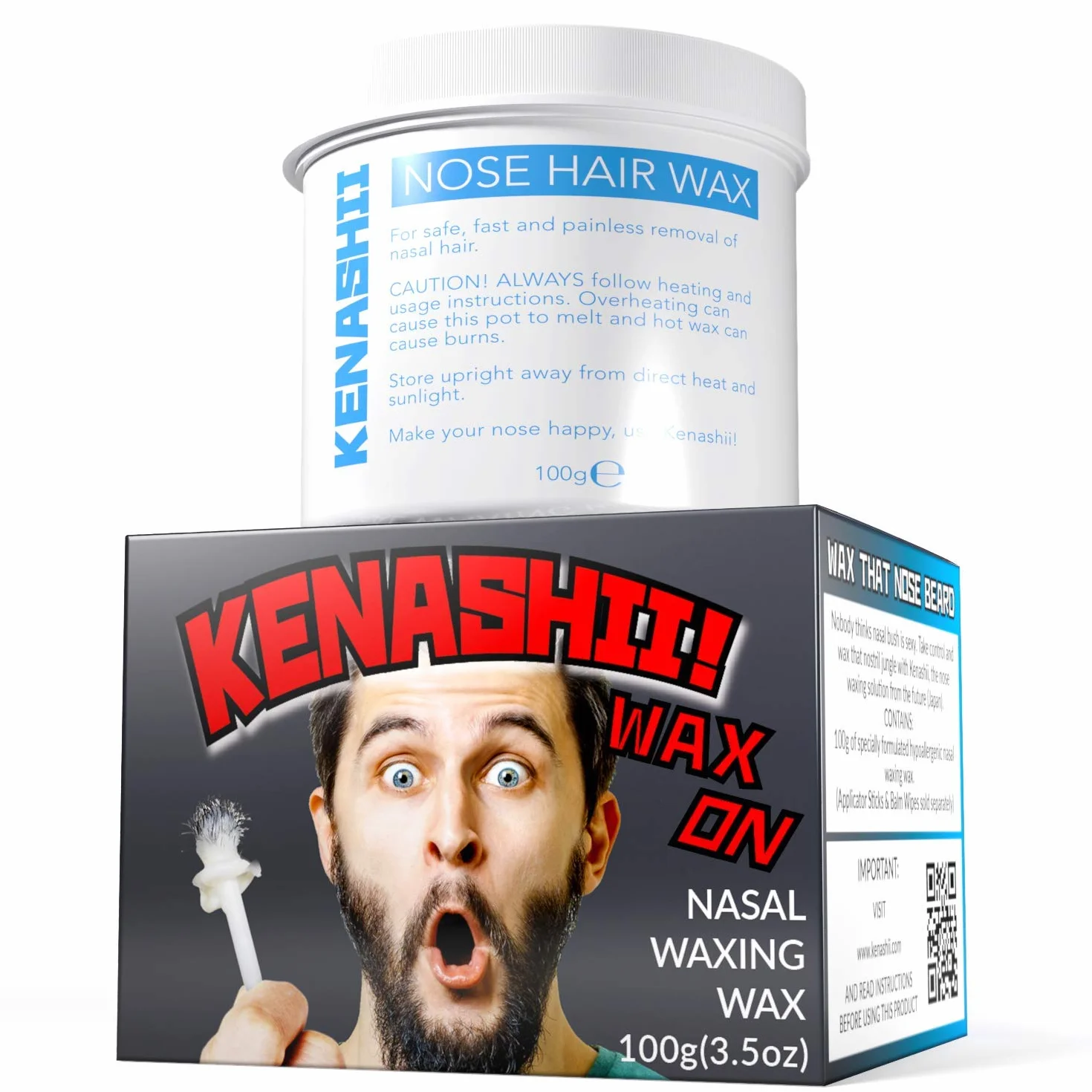Kenashii Wosk do Nosa - 100 g. Aplikatory i Chusteczki Balsamowe Sprzedawane Oddzielnie. Nowy i Ulepszony Wosk do Włosów w Nosie. That Nose Bart