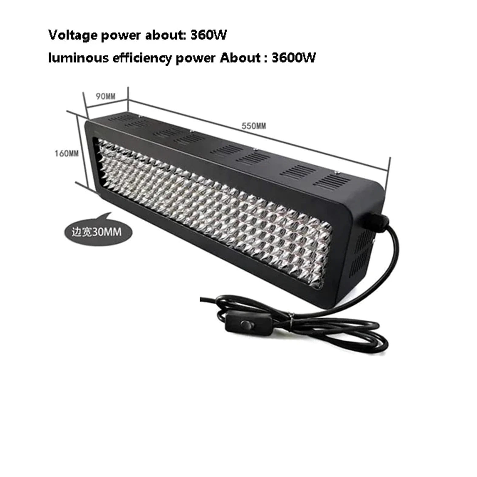3000W 6000W 395nm 405nm 365nm UV Ultrafioletowe Utwardzanie Kleju Lampa Atramentowa Ekran Druk 3D Naświetlanie Wiele zastosowań(Model1,365nm)