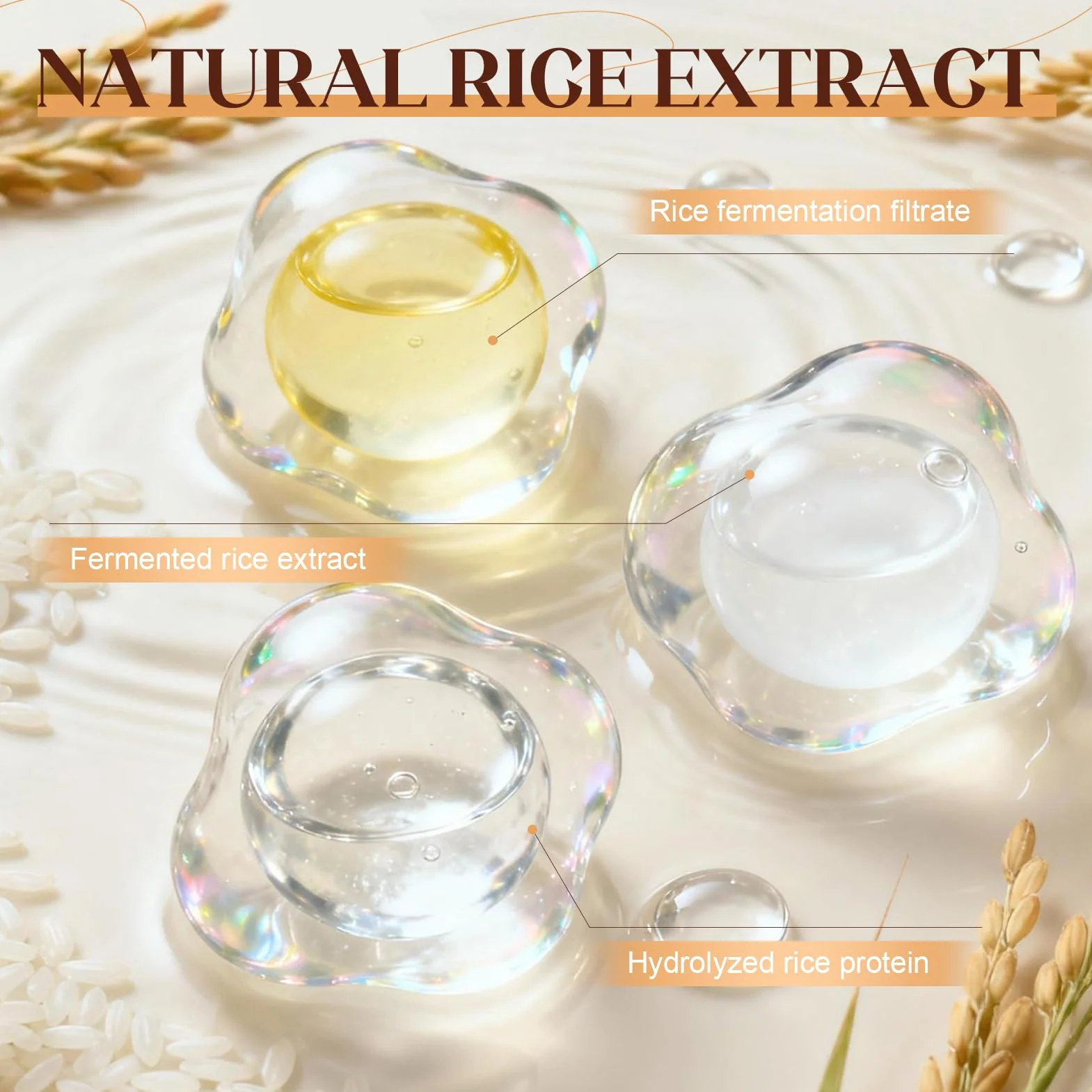 9 sztuk Rice Skincare Kit, Koreański zestaw do pielęgnacji skóry, Rice Pielęgnacja twarzy dla kobiet z środkiem do mycia twarzy, koreańskie maski, toner ryżu, kremy do twarzy dla kobiet, kontur oczu