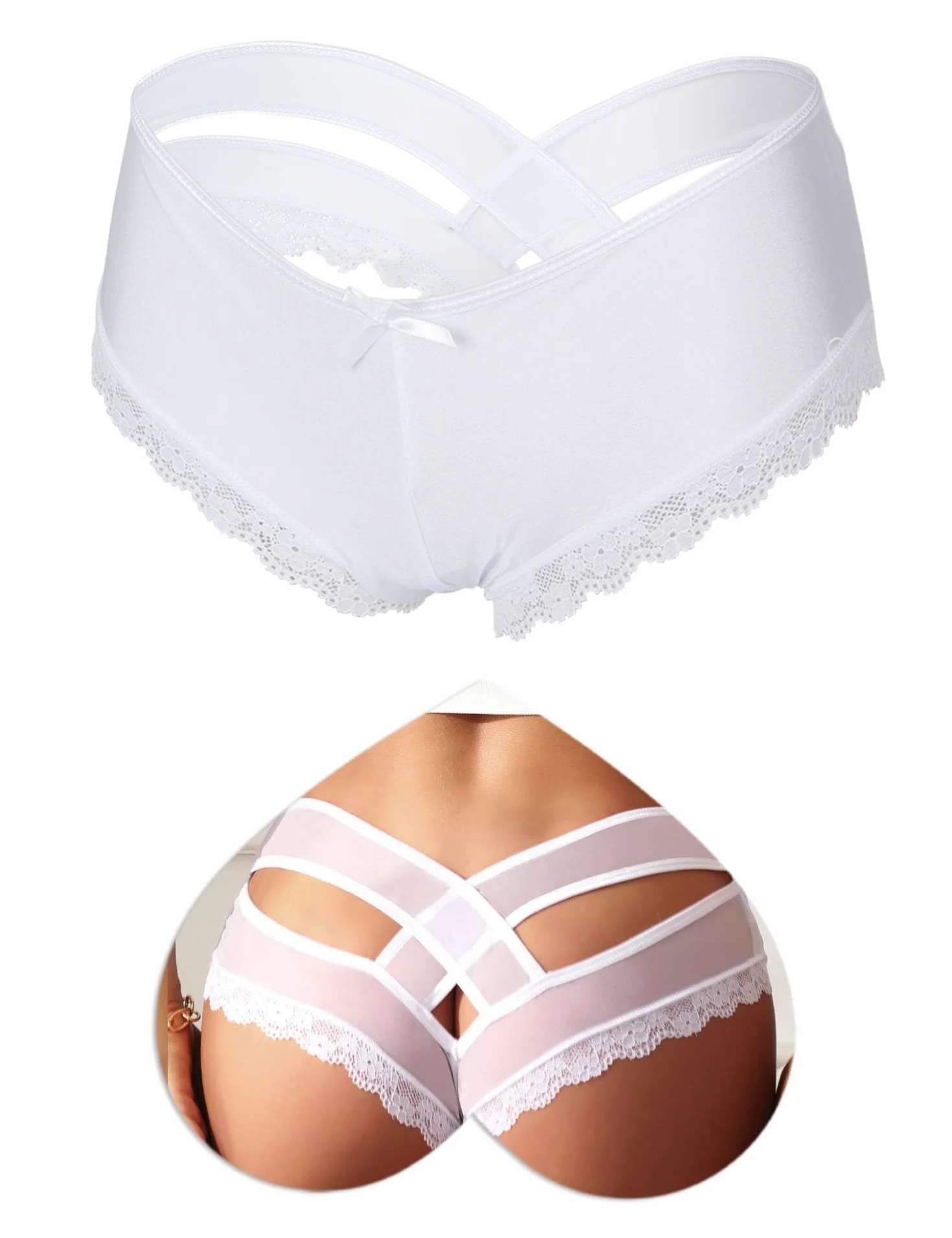 comeondear Damskie majtki, 1/2 szt., seksowne stringi tanga, bielizna erotyczna, duże rozmiary, koronkowe majtki, brazylijskie slipy Hollow Out, hipsterskie, oddychające majtki T-Back