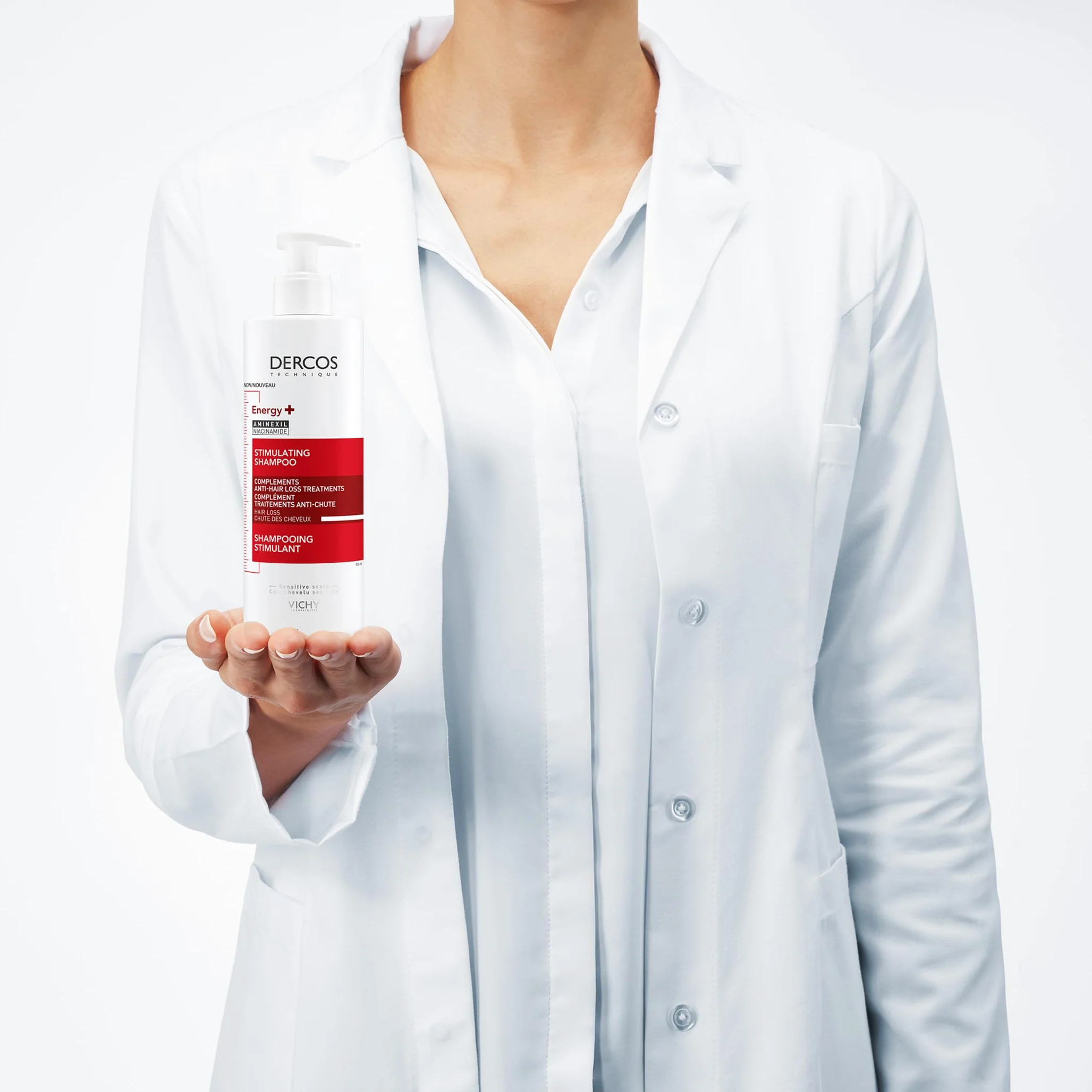 Vichy Energising Szampon 400 ml Biały Czerwony