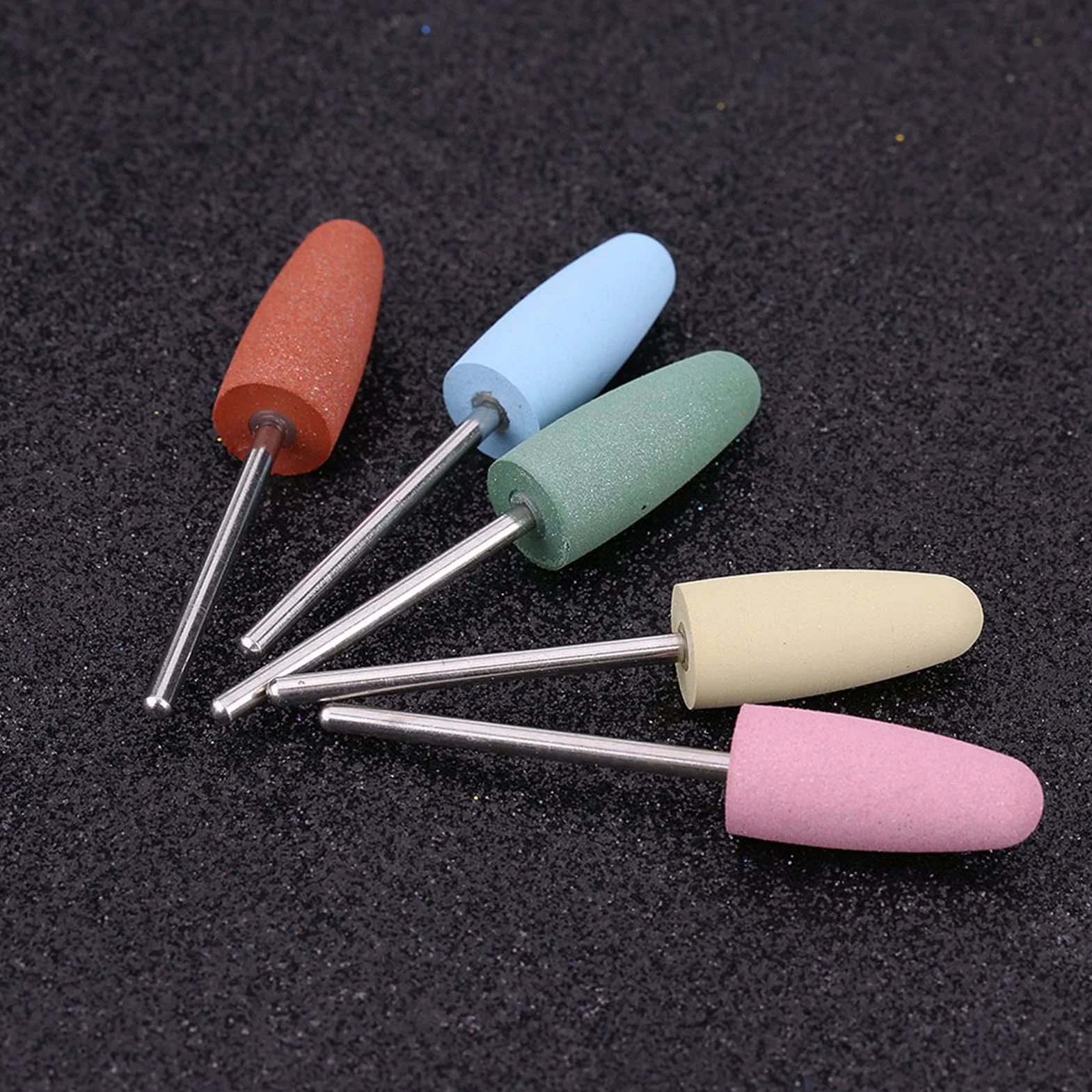 Wiertła Tokarka do Paznokci Polerowanie Skórek 5 szt. Nail Art Silikonowa Polerka Szlifierki do Paznokci Szlifierki do Paznokci Porady Wiertła Obrabiarki do Manicure Wygładzanie