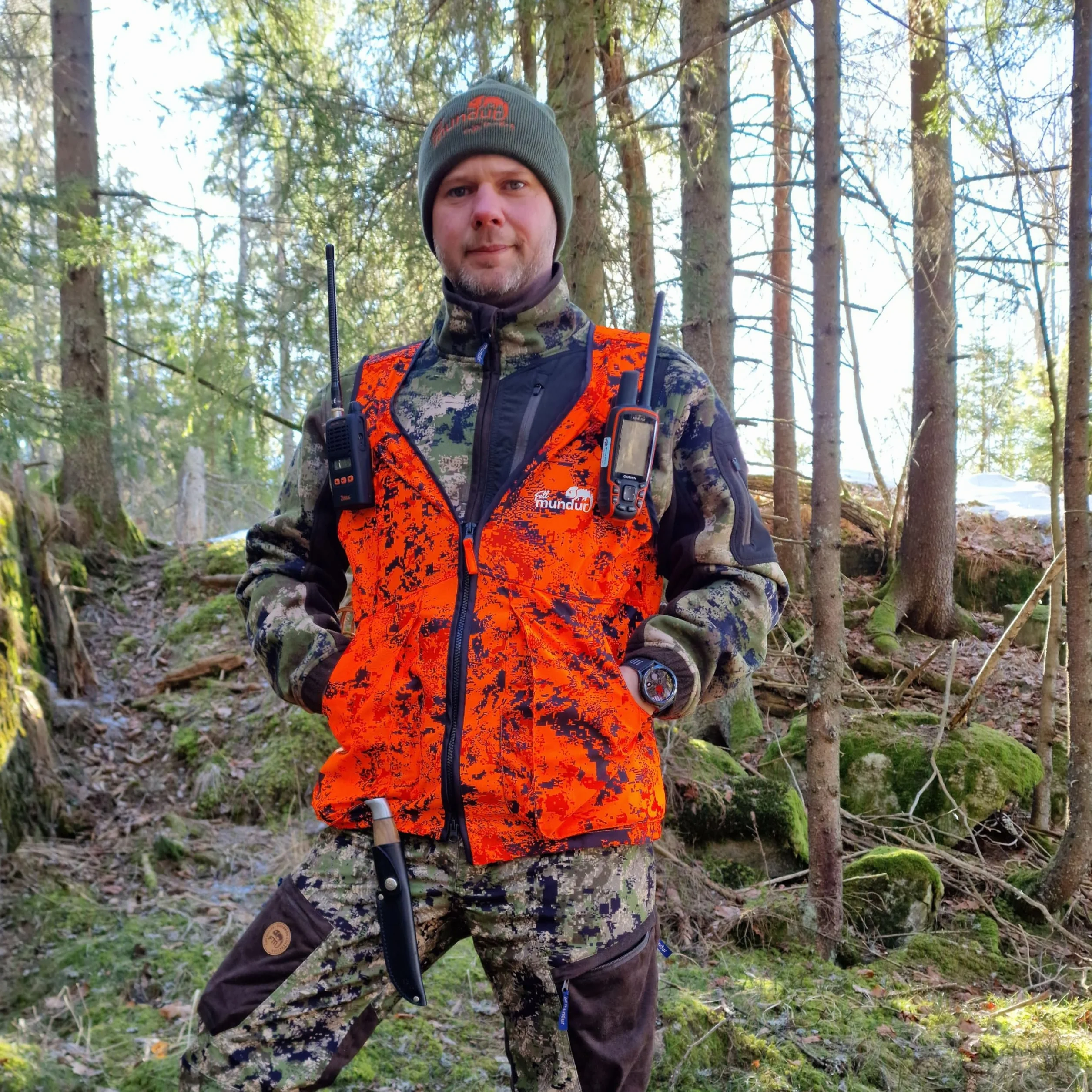 Blaze Camo Orange kamizelka myśliwska, na polowanie, lekka, z wieloma kieszeniami, dla dorosłych, uniseks