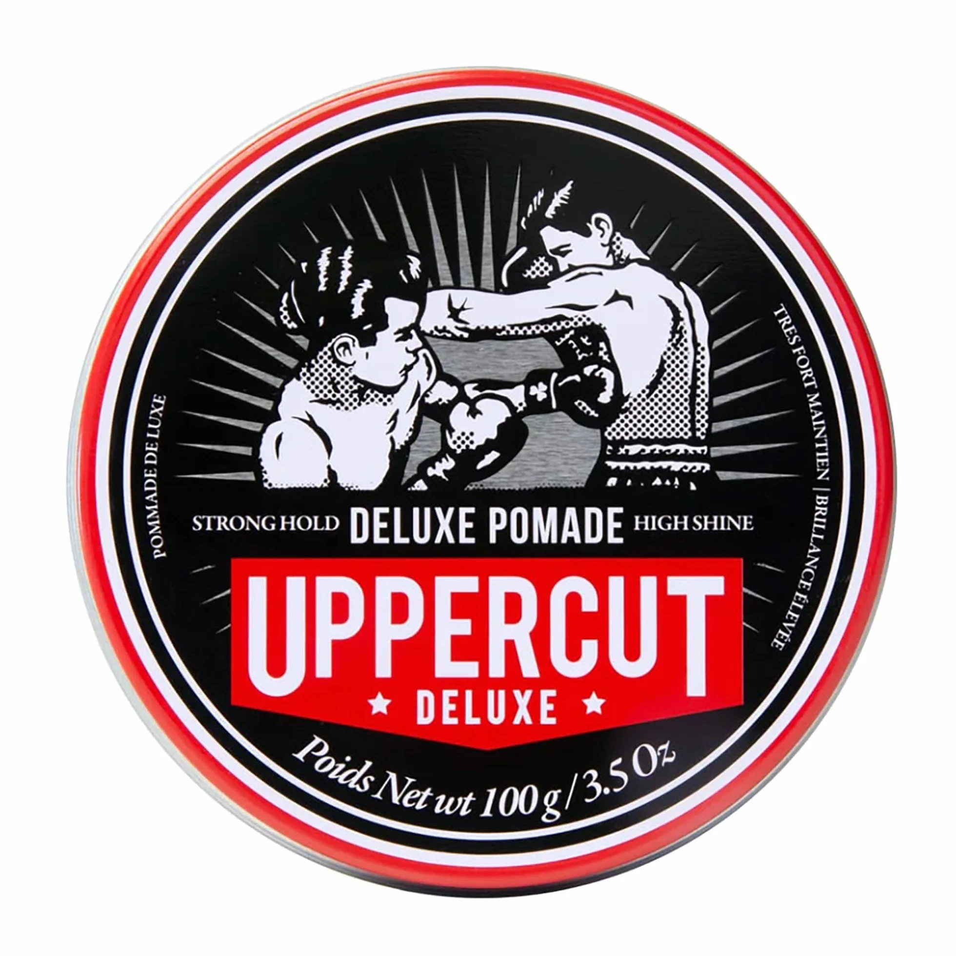 Uppercut Deluxe, Deluxe Pomade, Professional Water Based Pomade to Create Timeless and Classic Looks, Strong Hold and High Shine 100g