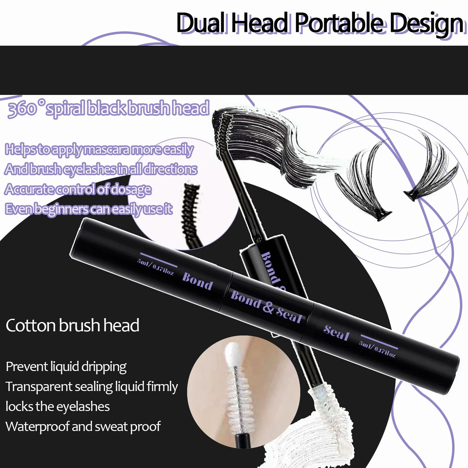 2 sztuki kleju do rzęs Lash Bond i Seal Kit DIY Lashes Extension z wodoodpornym klejem do klastrów 72 h i uszczelnieniem sztucznych rzęs w domu
