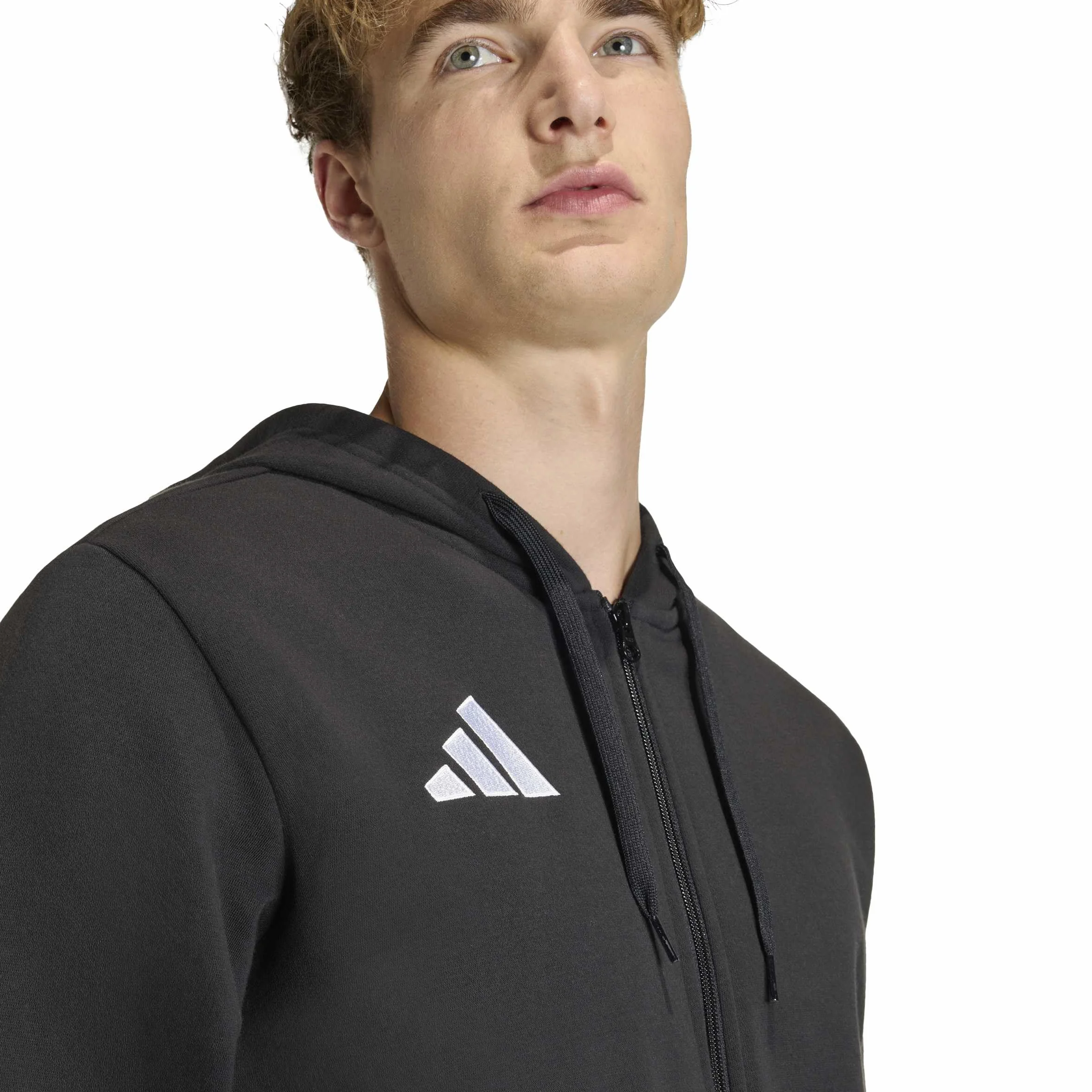adidas Mezczyzni Entrada26 Full Zip Hoodie Sweatshirt, black/white, L