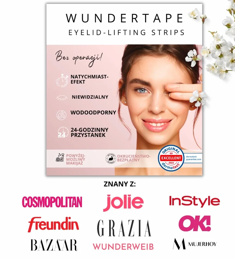 Wundertape naklejki korygujące opadające powieki (240 sztuk, rozmiar M), do podniesienia powiek bez zabiegu operacyjnego (wodoodporne, trzymają się 24 godziny)
