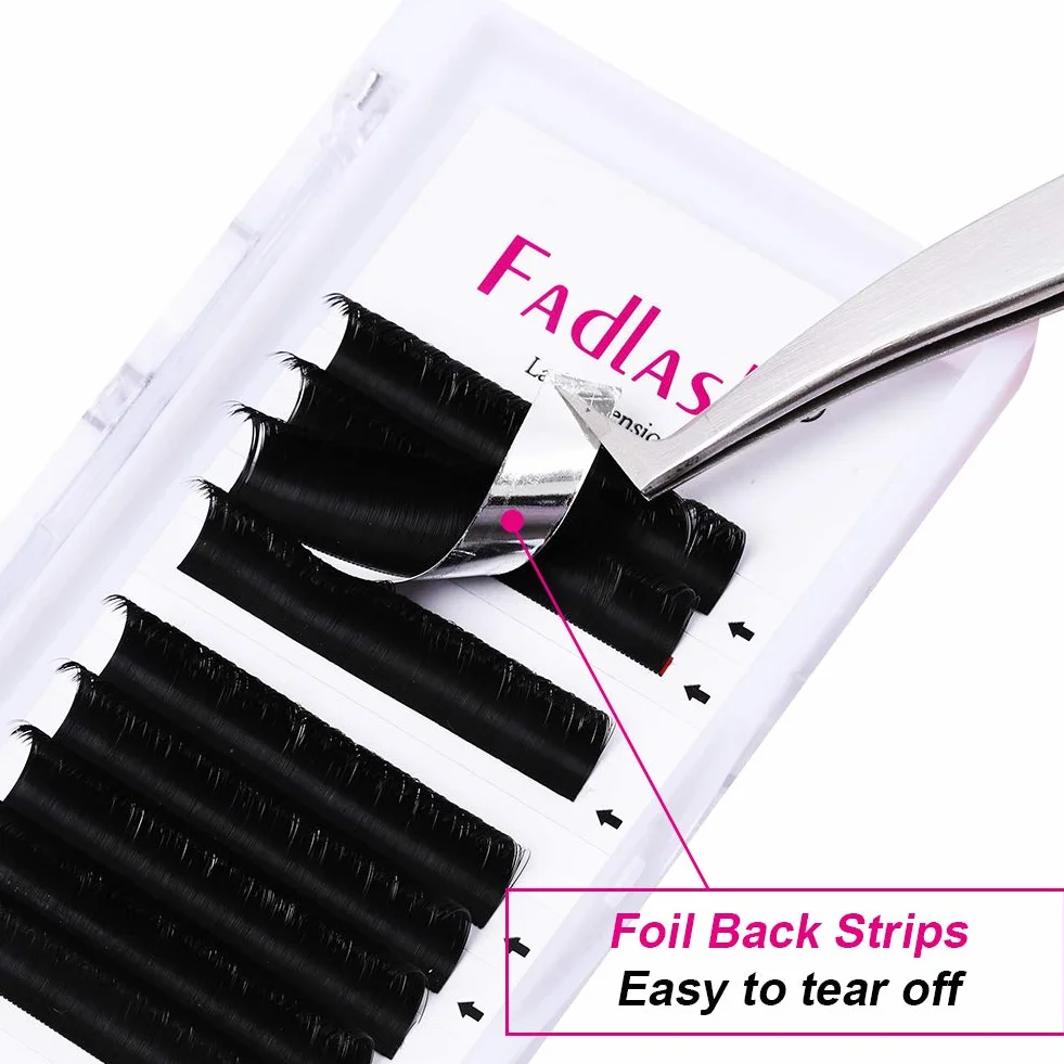 Easy Fan Lashes FADLASH 0.07mm C Curl 12mm Pojedyncza Długość Self Fanning Przedłużenie Rzęs Objętość Rosyjska Russian Easy Fan Eyelash(0.07-C-12mm)