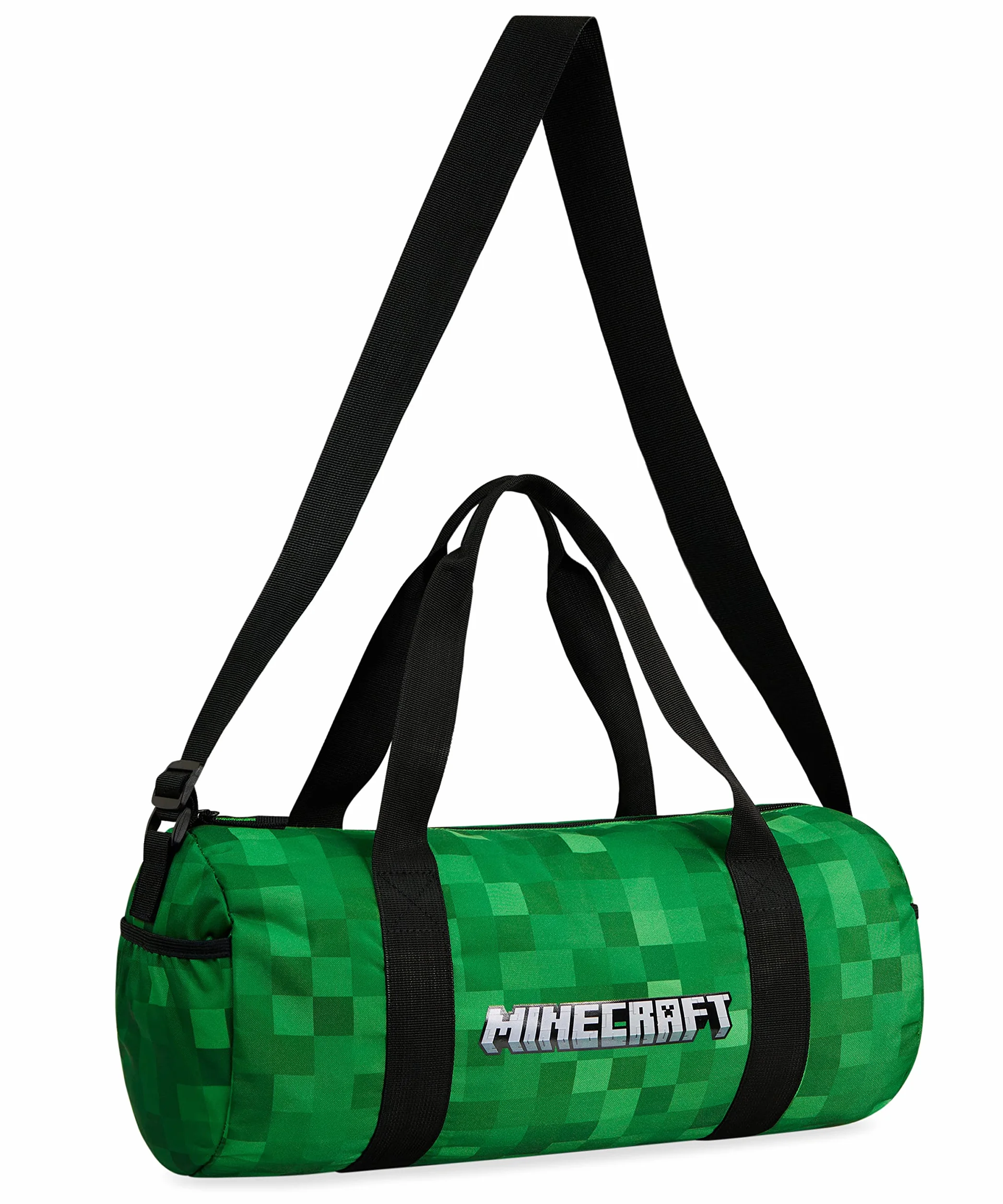 Minecraft Torba sportowa dla dzieci, torba podróżna, dla chłopców, torba sportowa, dla nastolatków, z regulowanym paskiem na ramię, zielony, 41x18x19cm, worek marynarski