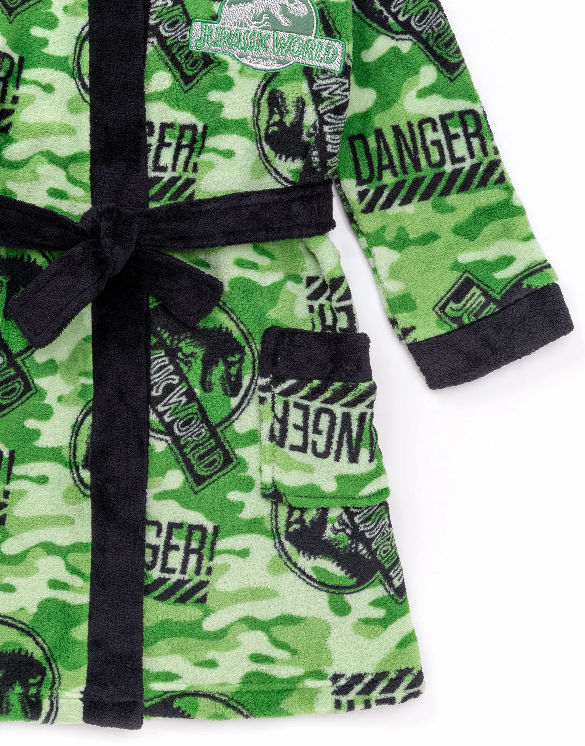 Jurassic World Dressing Gown Boys Dzieci Camo T Rex PJS Szlafrok Szlafroki