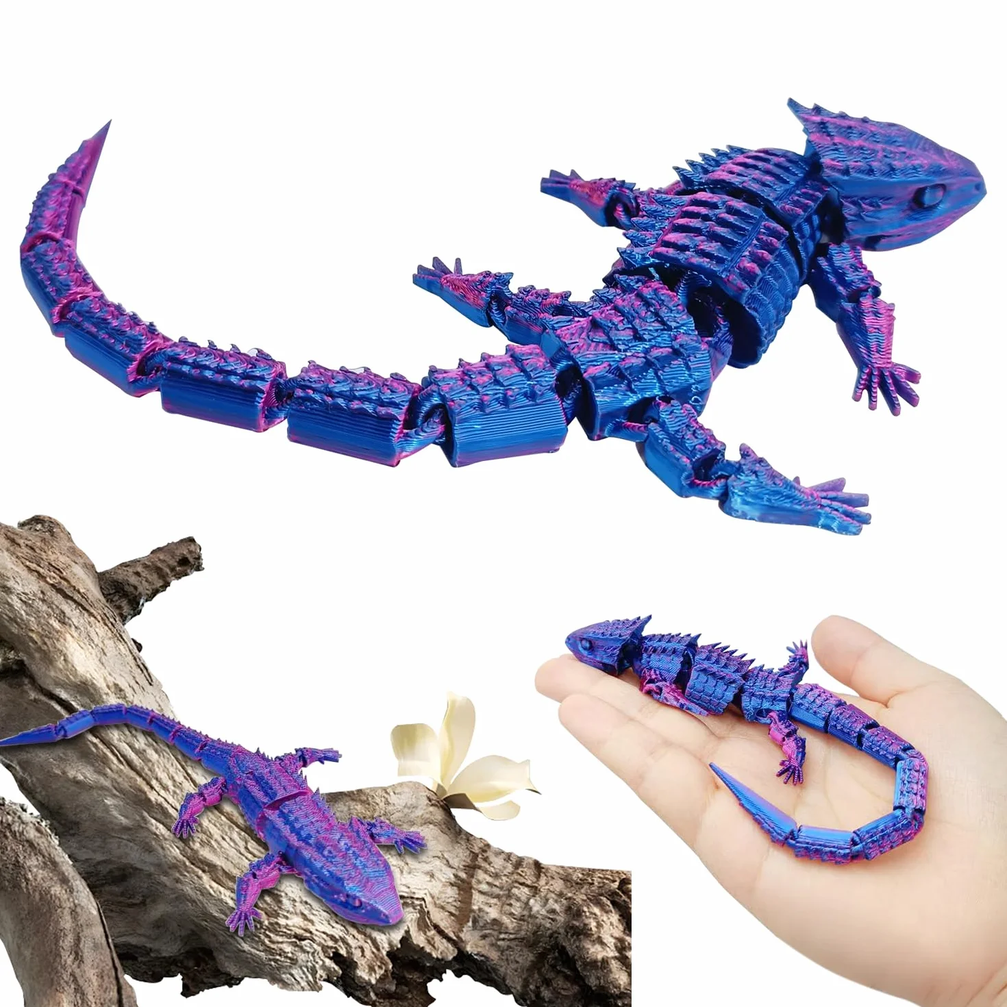 Gad z nadrukiem 3D, smok, jaszczurka, zabawka fidget, dla dorosłych, dzieci, przeciwlękowe i łagodzące stres, wiek 3+, elastyczne stawy, dekoracja domu, zabawki na biurko, dla dzieci, Boże