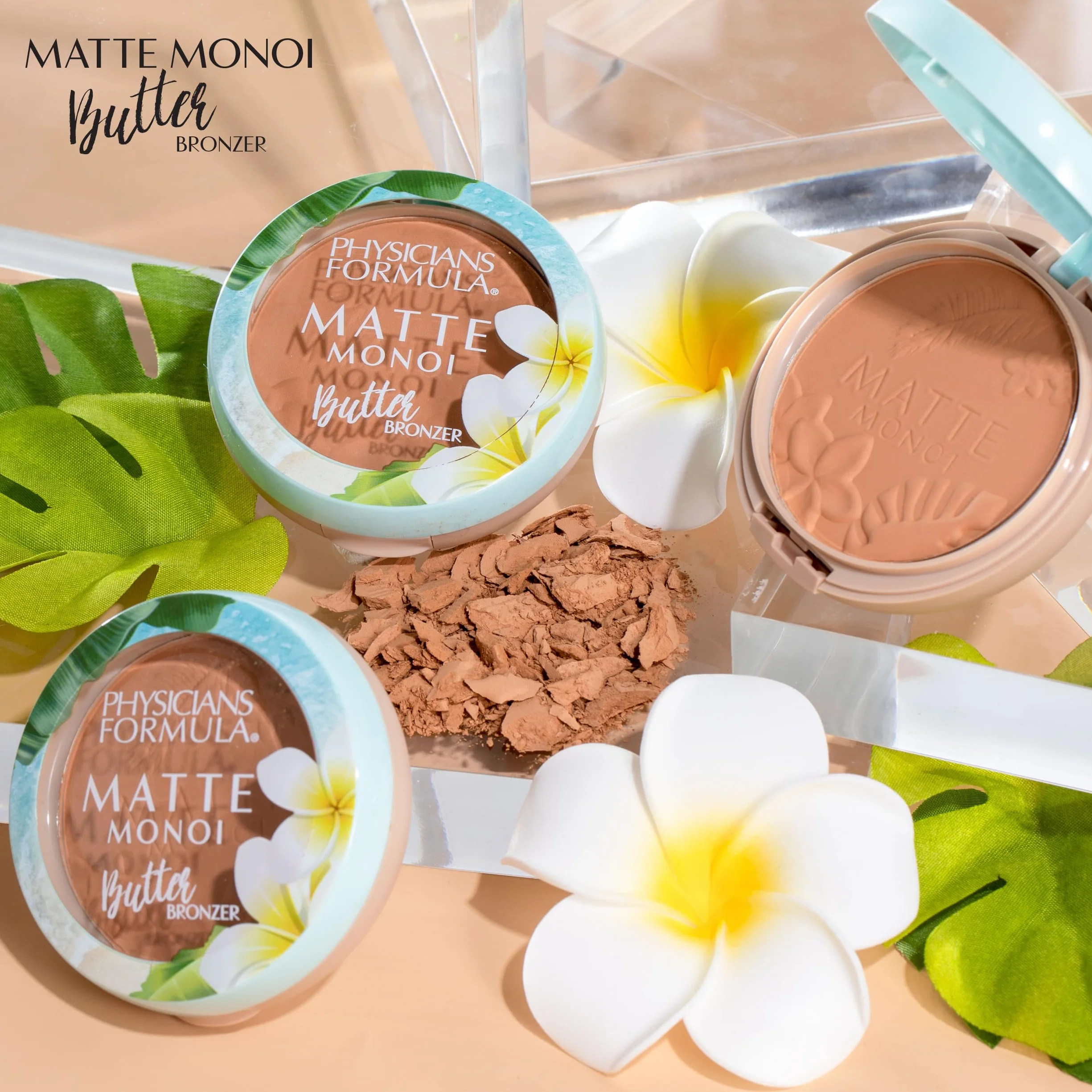 Physicians Formula Matte Monoi Butter Bronzer, Powdersoft Texture, Monoi i Murumuru, Długotrwały, Wodoodporny Matowy Odcień