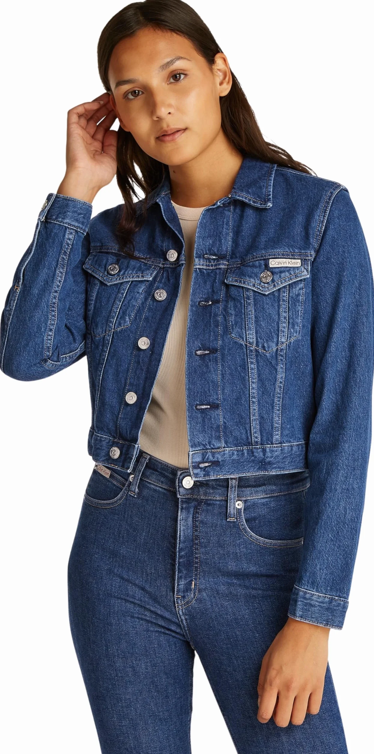 Calvin Klein Kurtka Trucker Kobiety Cropped 90's Denim Trucker J20j225183