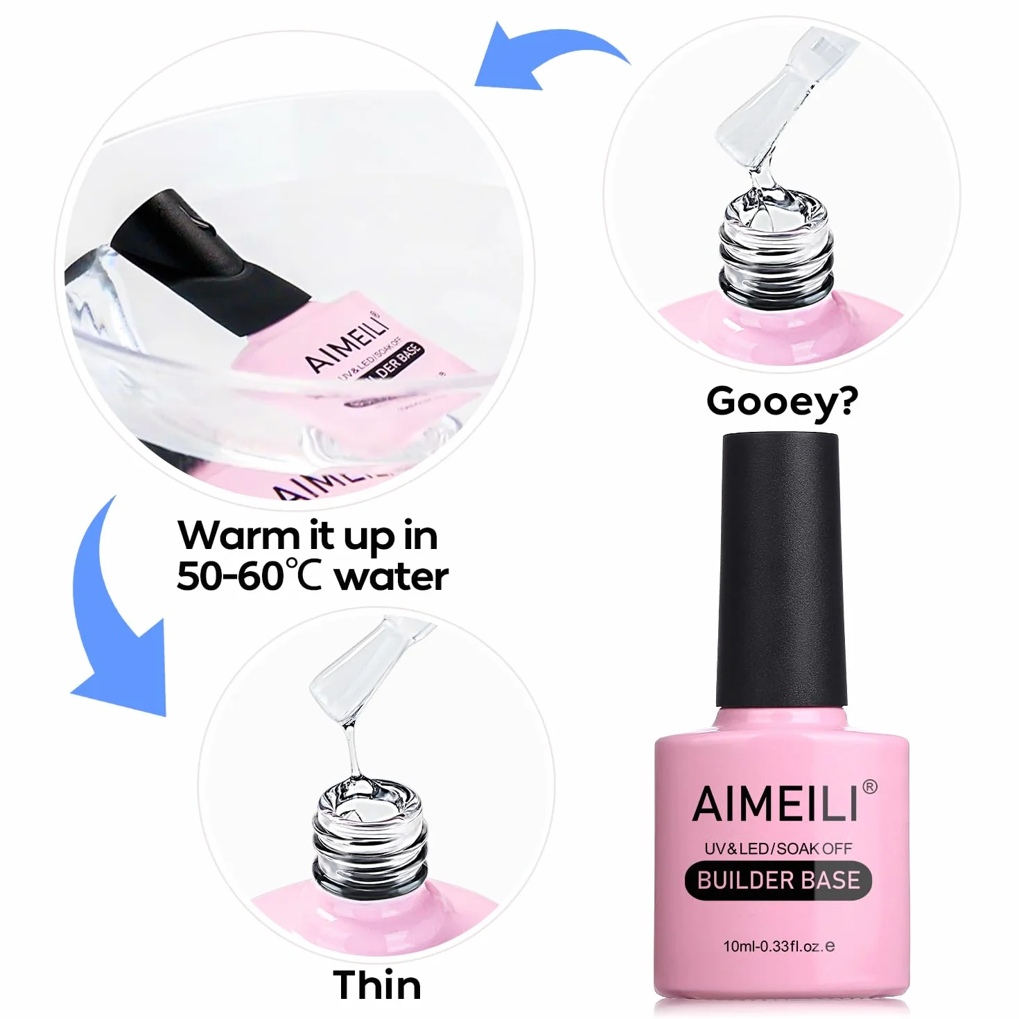 AIMEILI Żel do Paznokci 8 w 1 - Builder Base Quick Building UV LED Nail Extension - (161) 10 ml