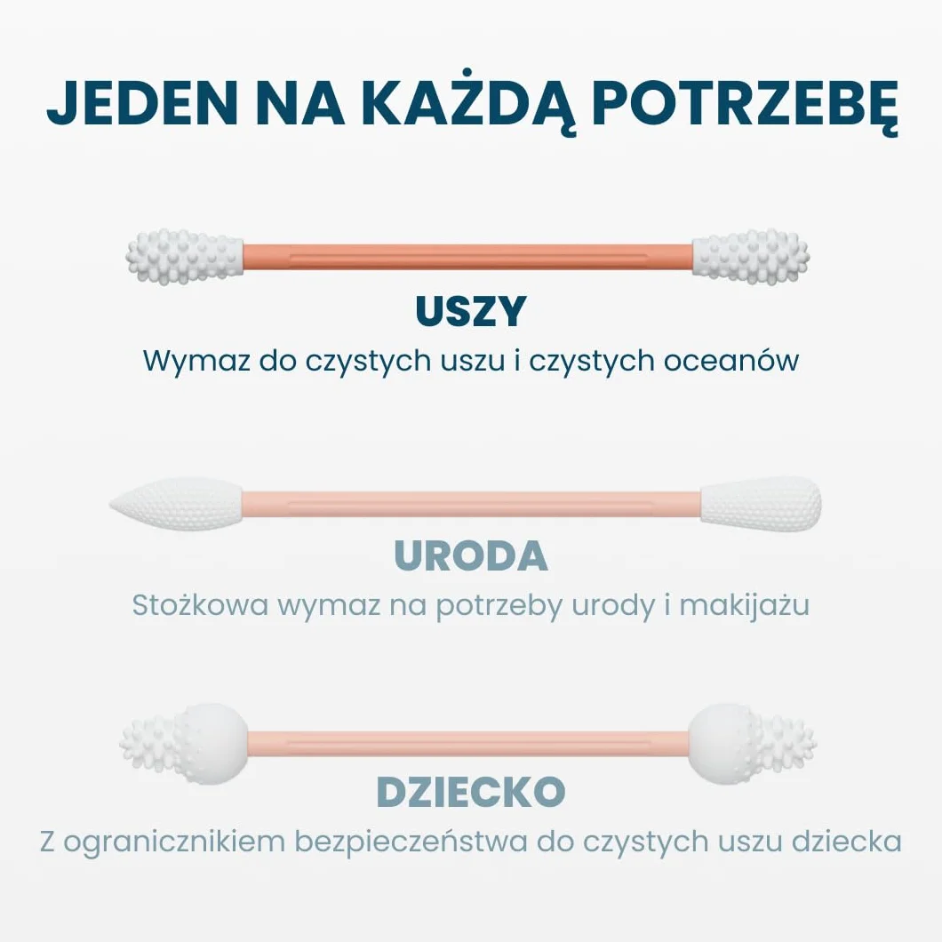 Wielokrotnego użytku patyczki do czyszczenia uszu – Ekologiczna alternatywa dla patyczków jednorazowych – Łatwe w czyszczeniu – W zestawie etui podróżne - brzoskwinia