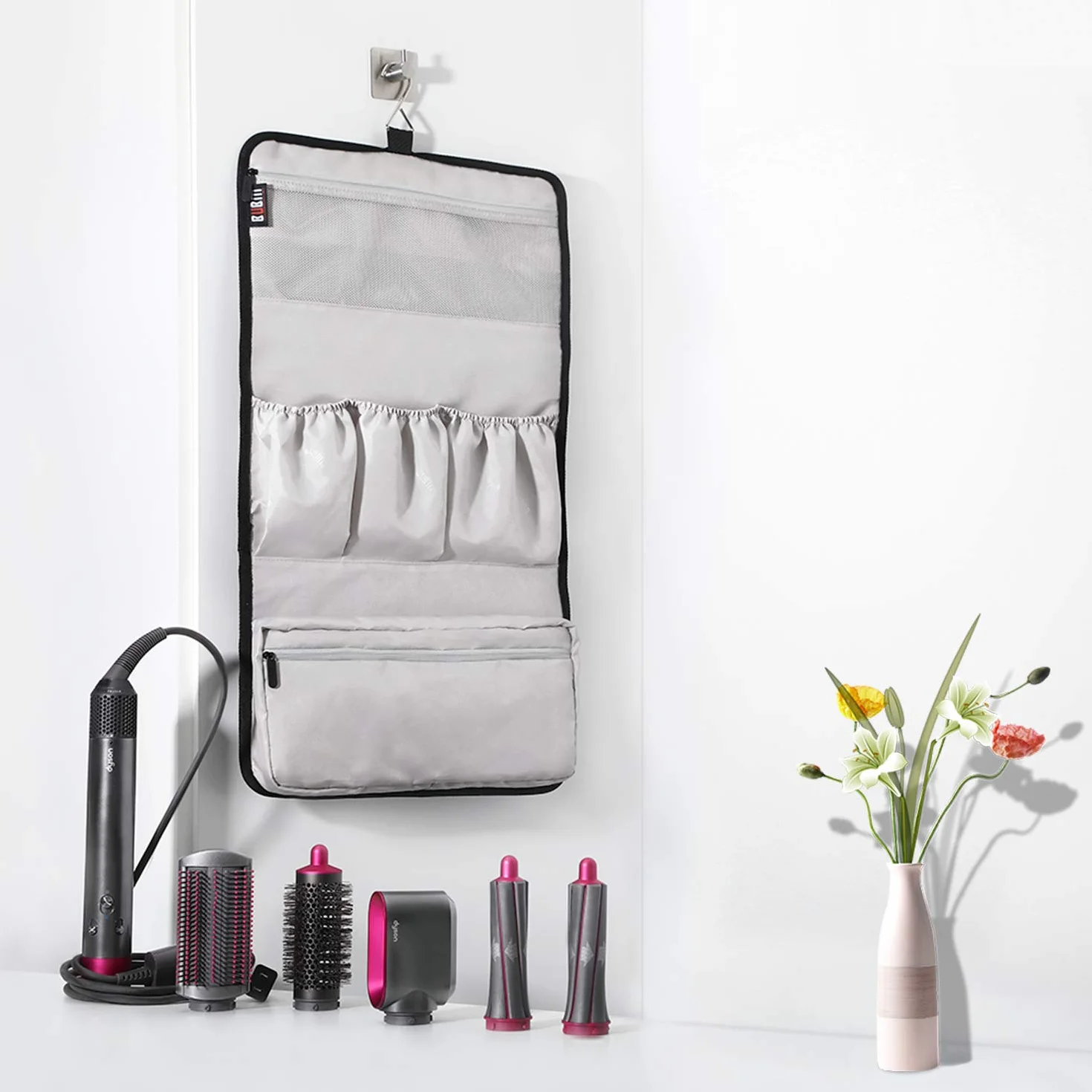 BUBM Wodoodporna torba podróżna do Dyson Airwrap Styler, przenośny organizer podróżny do stylizacji Airwrap i załączników