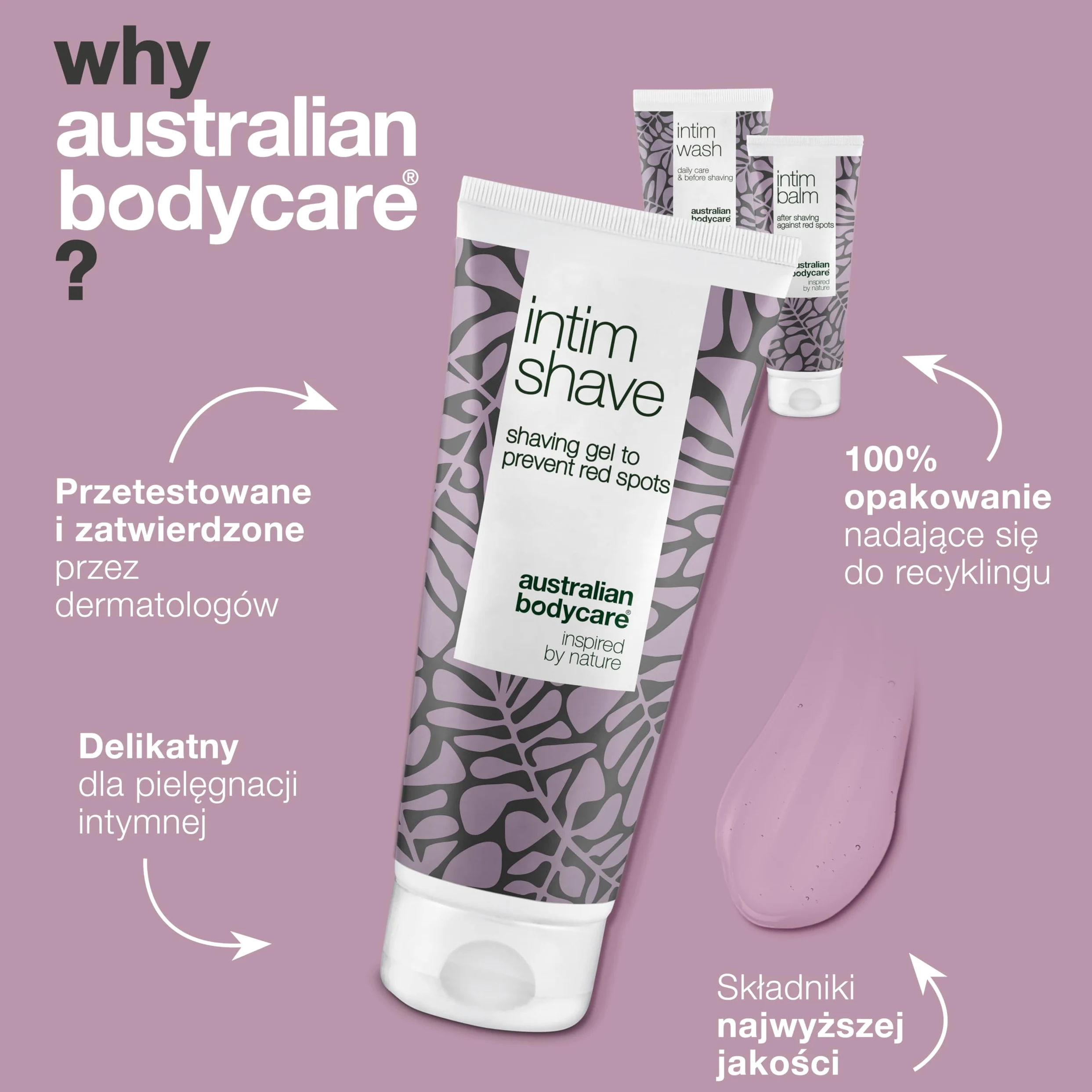 Australian Bodycare Intim Shaving - zestaw | Pozbądź się wyprysków i wrastających włosów po goleniu | Z 100% Olejkiem z Drzewa Herbacianego | Intim Wash 200ml, Intim Shave 100ml, Intim Balm 100ml