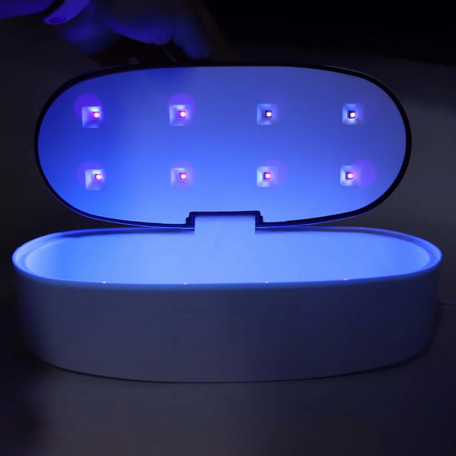 UV Light Sanitizer Box UVC sterylizator LED w stylu lat 60/90., timer z ładowaniem USB, do narzędzi do zdobienia paznokci, salonu piękności, manicure, pedicure (kabel USB)