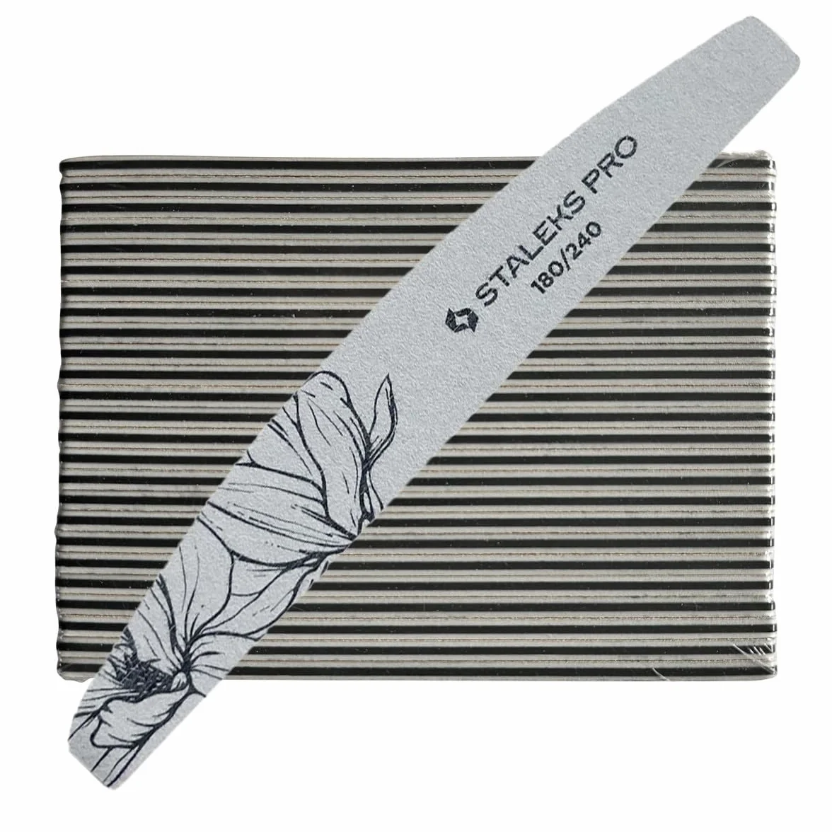 Pilnik do paznokci STALEKS EXPERT NFE-40-180/240-25 półksiężyc, dwustronny, ziarnistość 180/240 gr, cienka warstwa pianki, 25 szt