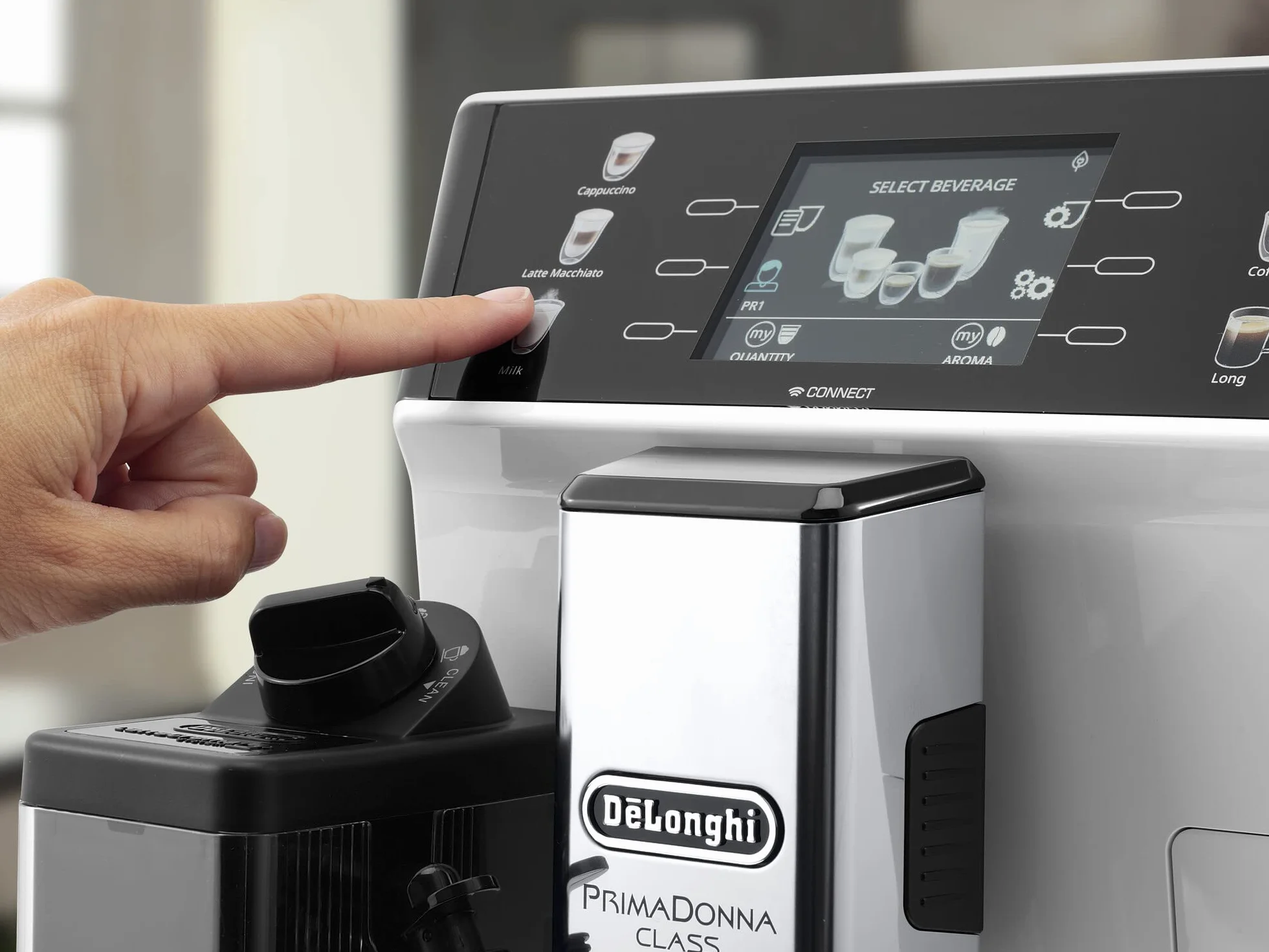 De’Longhi Primadonna Ekspres do Kawy, Biały/Kremowy, 1450W 240V