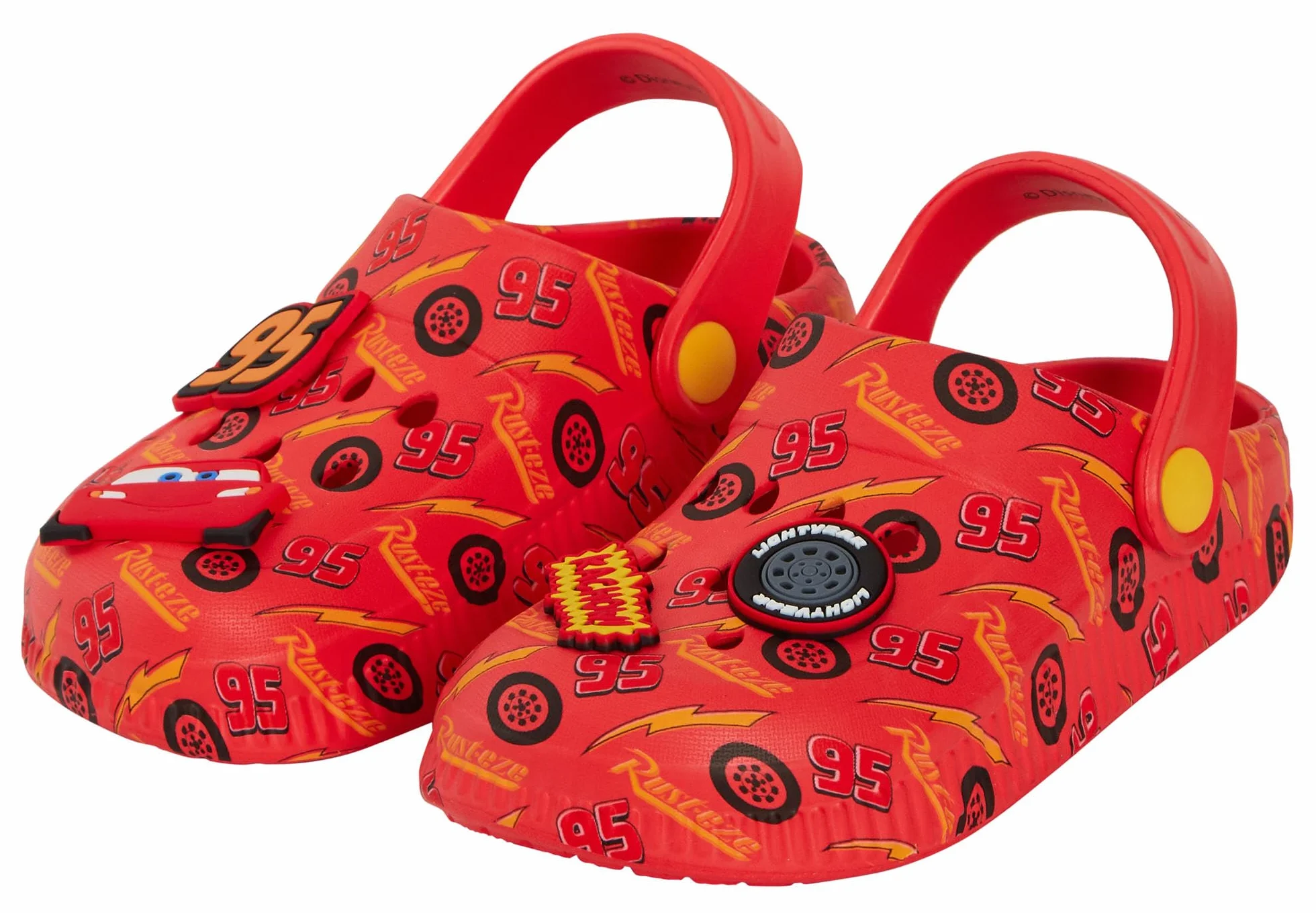 Disney Chłopięce chodaki do samochodów z zawieszkami sandały dziecięce Lightning McQueen suwaki z paskiem na kostkę buty plażowe