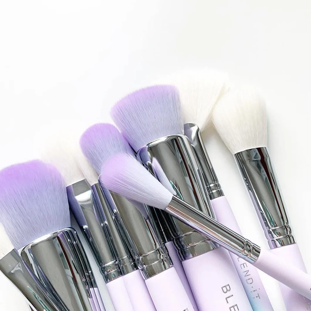 BLEND IT - Pędzel do makijażu I Cheek Blush PRO 135 pędzel do różu I mieszanka syntetycznych włosów i koziego włosia I drewniany uchwyt I mosiężna nasadka I trwały I Violet Sunset