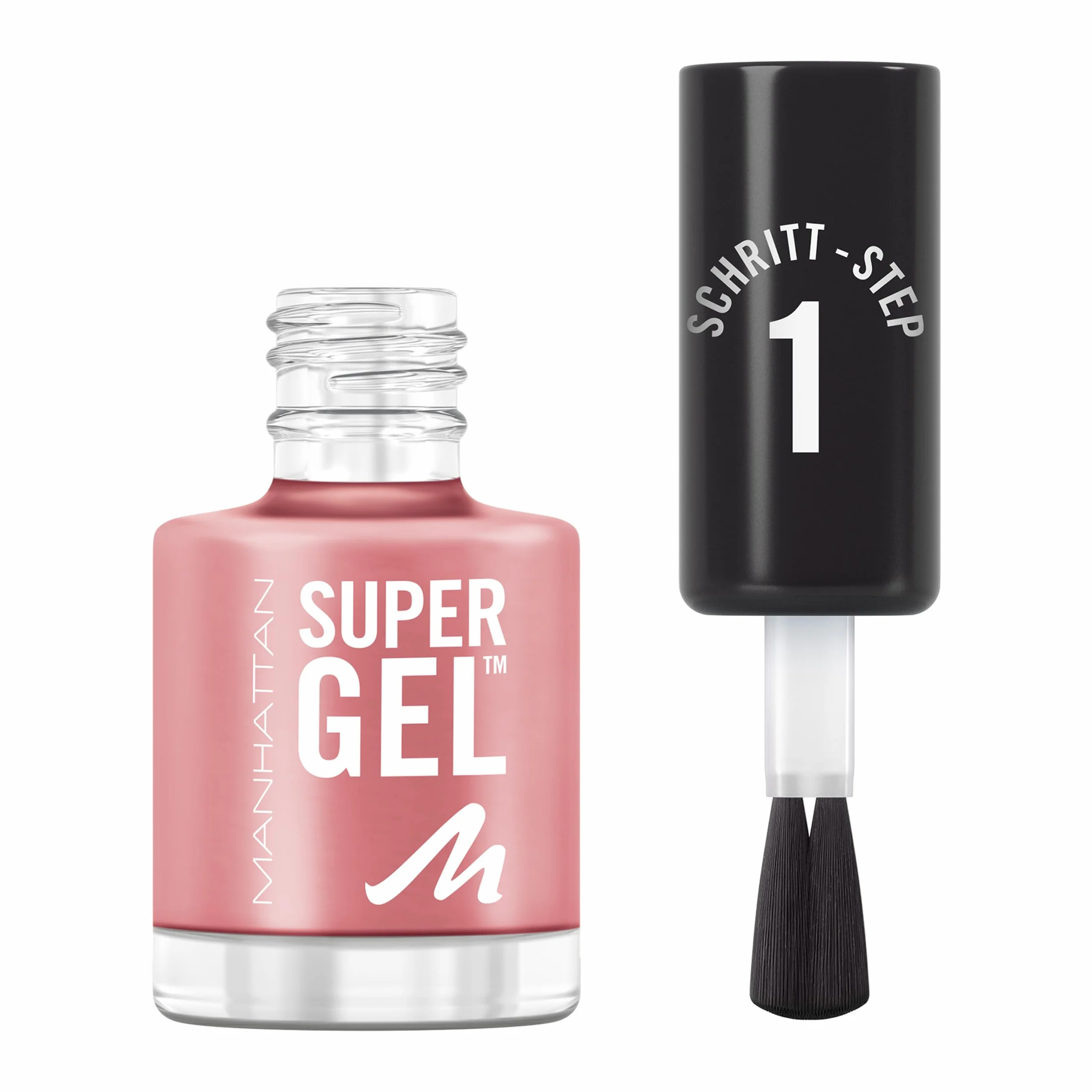 Manhattan Super żelowy lakier do paznokci – efekt manicure bez promieniowania UV – różowy lakier do paznokci utrzymuje się do 14 dni – kolor Pop Princess Pink 240 – 1 x 12 ml