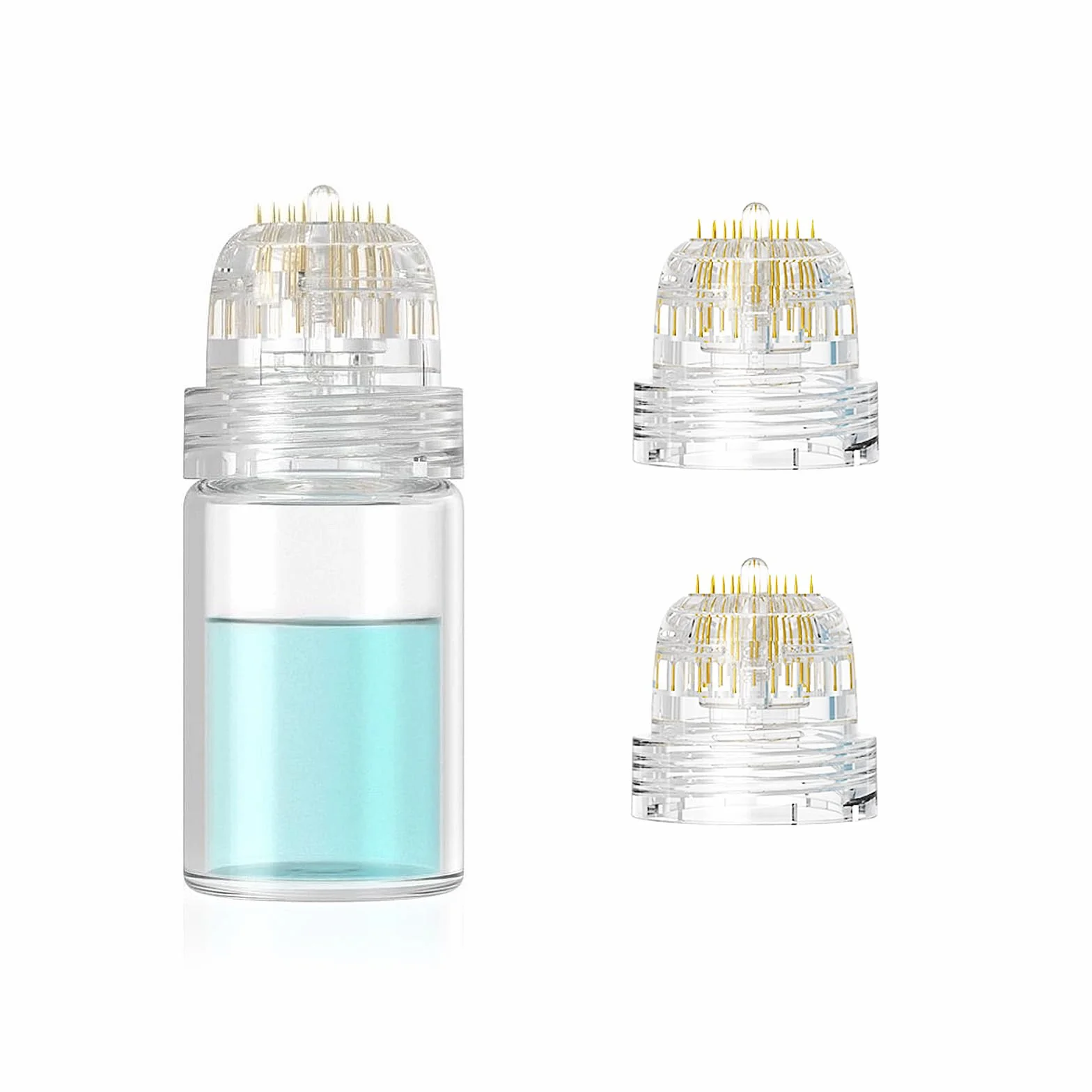 Derma Stamp Hydra Needle 20, Microneedling Tytan 20 Pin Długość 0,5 mm, Serum Aplikator wielokrotnego użytku z 2 dodatkowymi zamiennymi głowicami, do pielęgnacji skóry