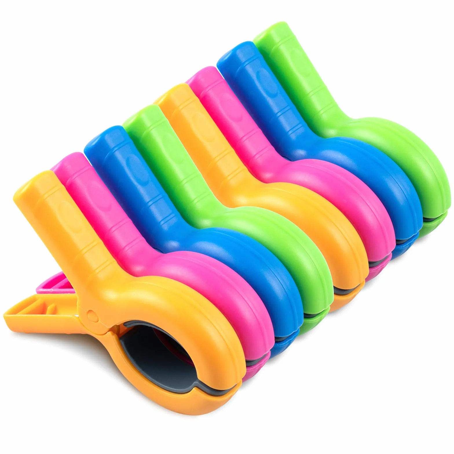 8 sztuk dużych, wielokolorowych klipsów, duży trwały plastikowy klips do prania, leżak plażowy, basenowy, odzież, kołdry, pościel