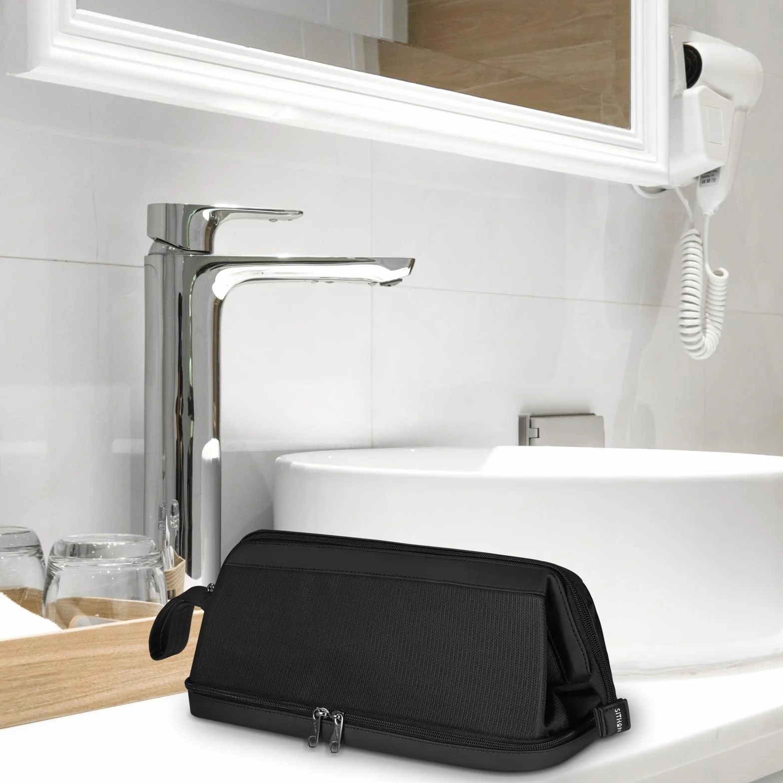 SITHON Dwuwarstwowa Przenośna Torba Podróżna do Dyson Airwrap Styler i Akcesoriów, Torba do Przechowywania Suszarki Dyson Supersonic (Tylko Torba)