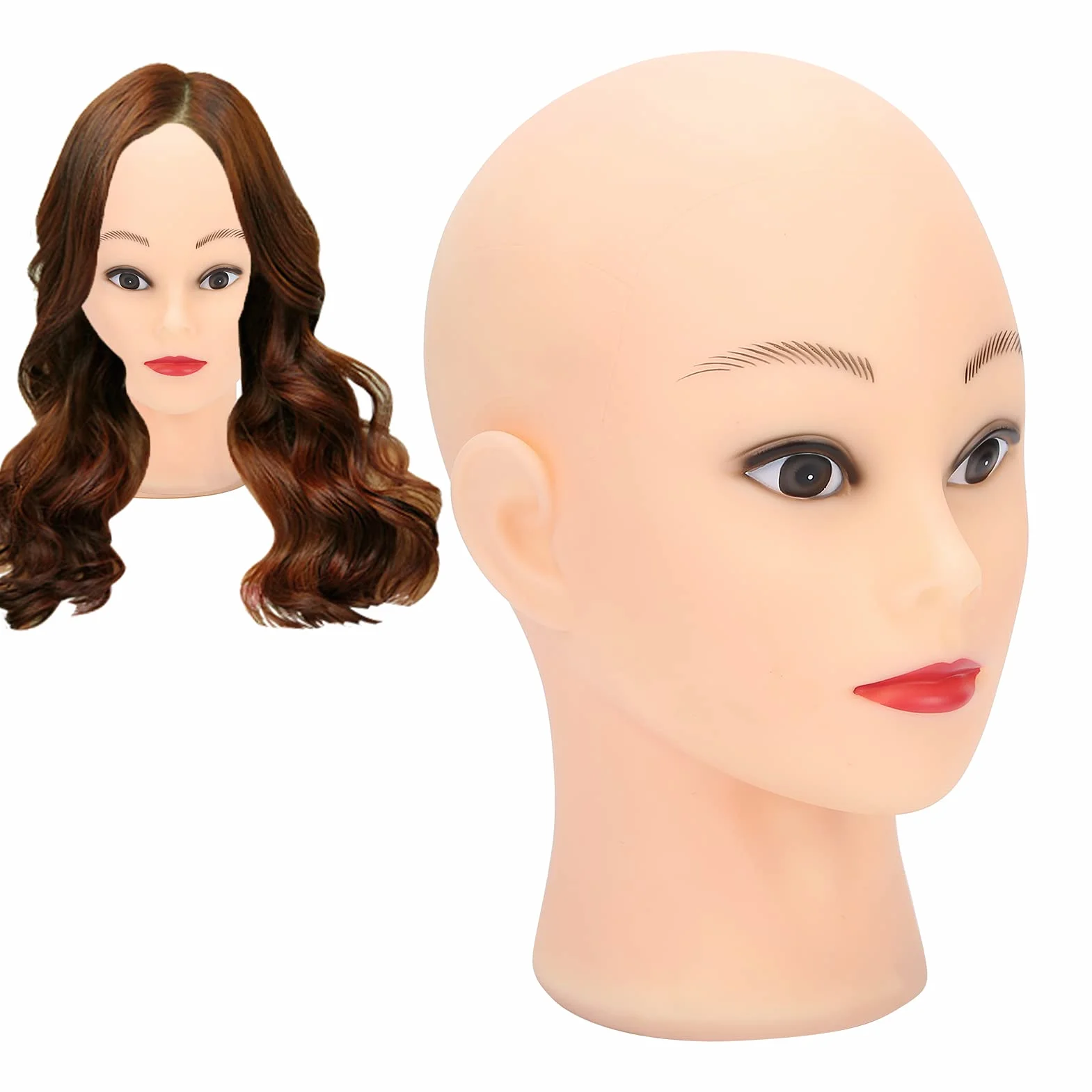 Model z łysą głową Manekina, Miękki PVC, Regulowana wysokość, Eksponowane Peruki, Kapelusze, Okulary, do ćwiczeń w Tworzeniu Peruk, Odpowiednie do Użytku Osobistego lub Zawodowego