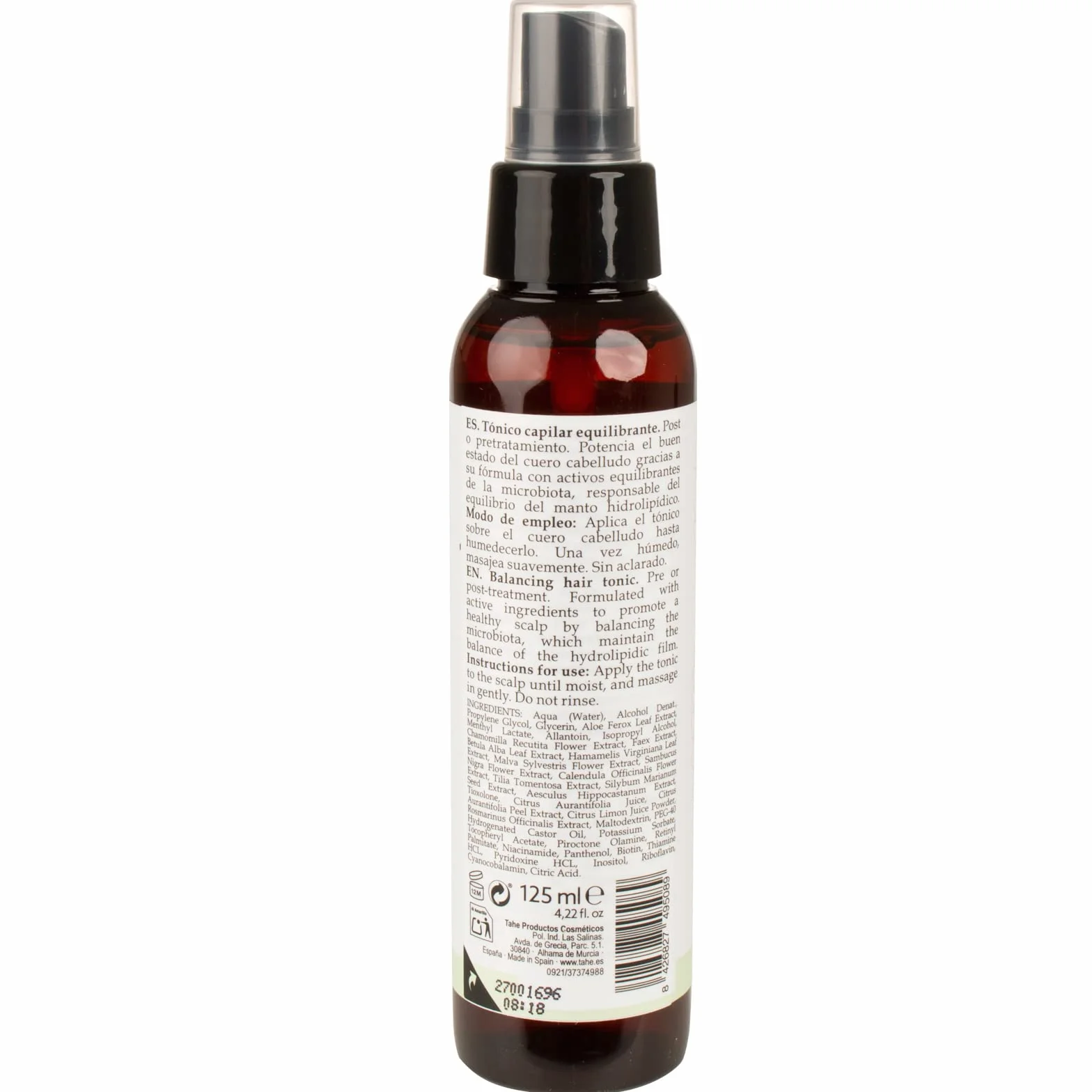 Tahe Organic Care Trichology Tonik do włosów Równoważący balans, po lub wstępnej obróbce, 125 ml